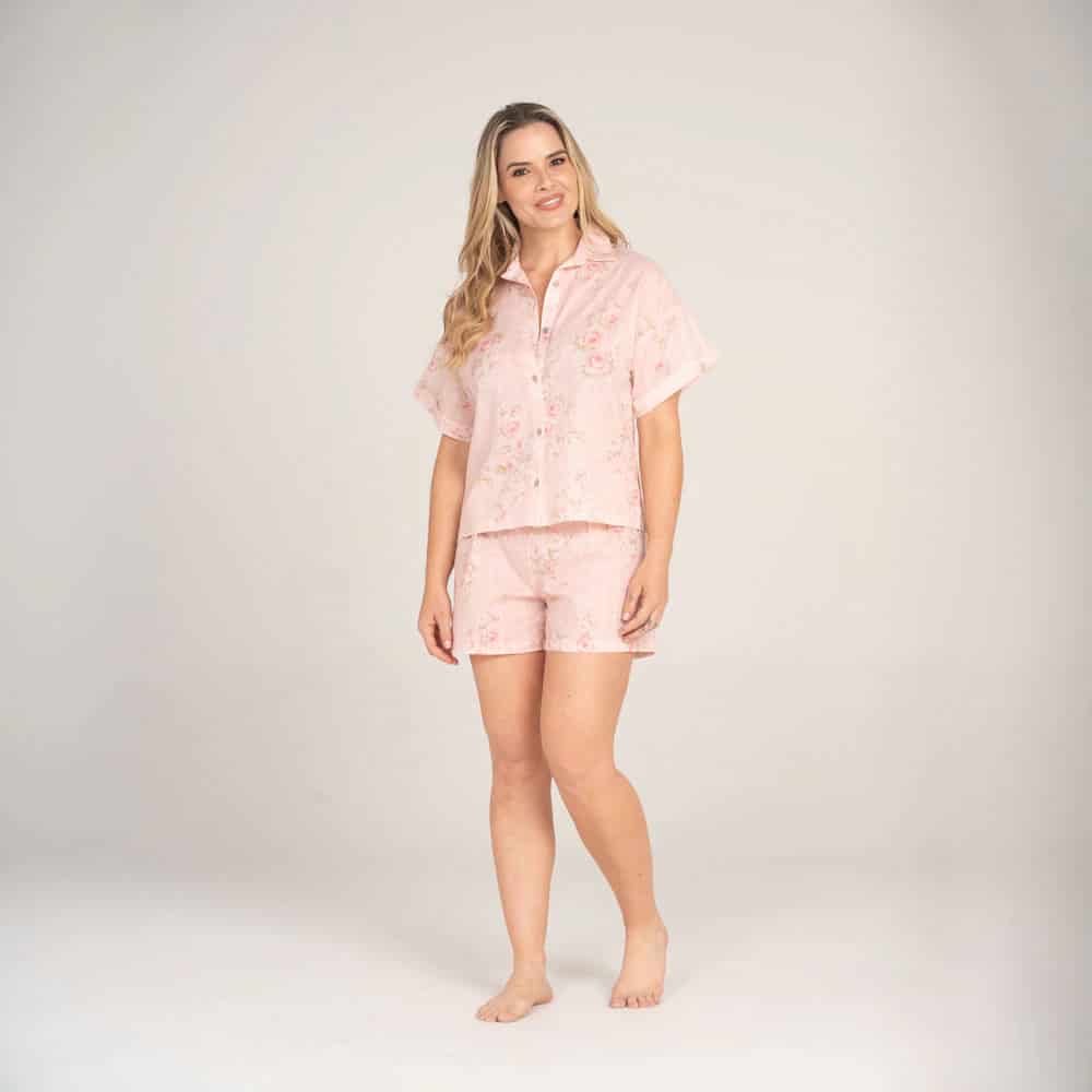 Conjunto de Pijama Short Estampado Mandarina. - miniatura 1