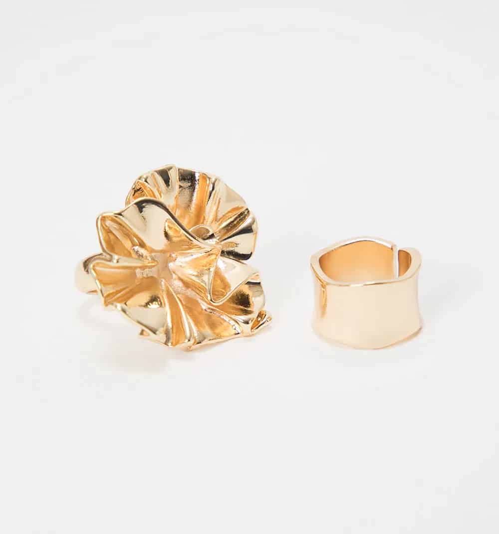 Anillo maxi flor y argolla set x2 - miniatura 7