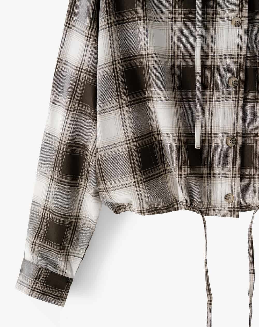 Chaqueta oversize cuadros mujer - miniatura 3