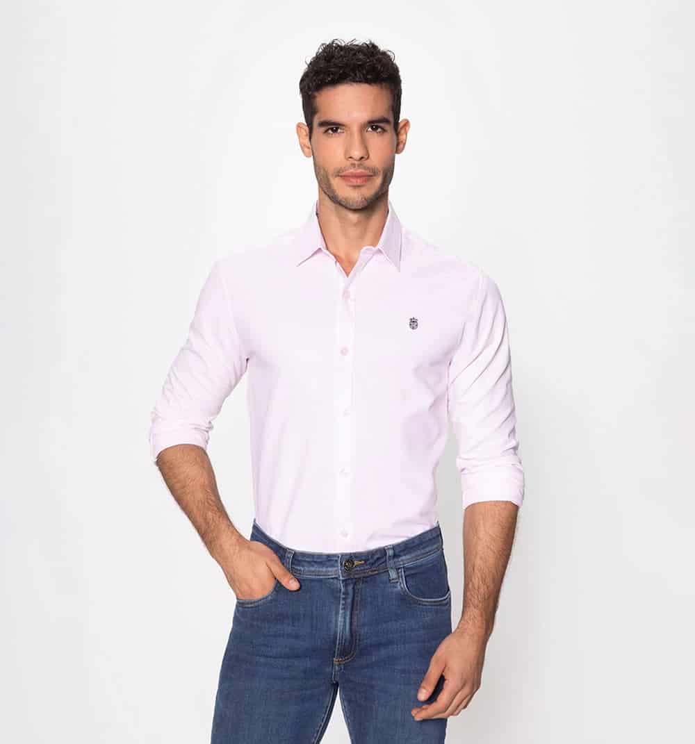 Camisa básica con stretch manga larga - miniatura 11