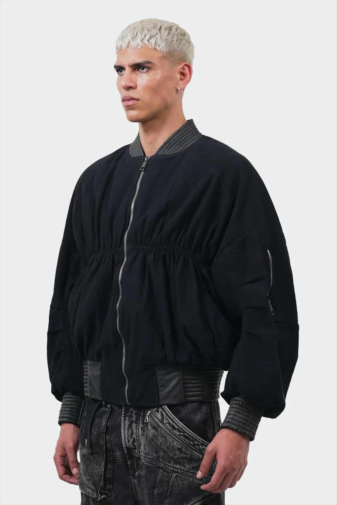VENENO CHAQUETA DENIM CUERO BOMBER - miniatura 2