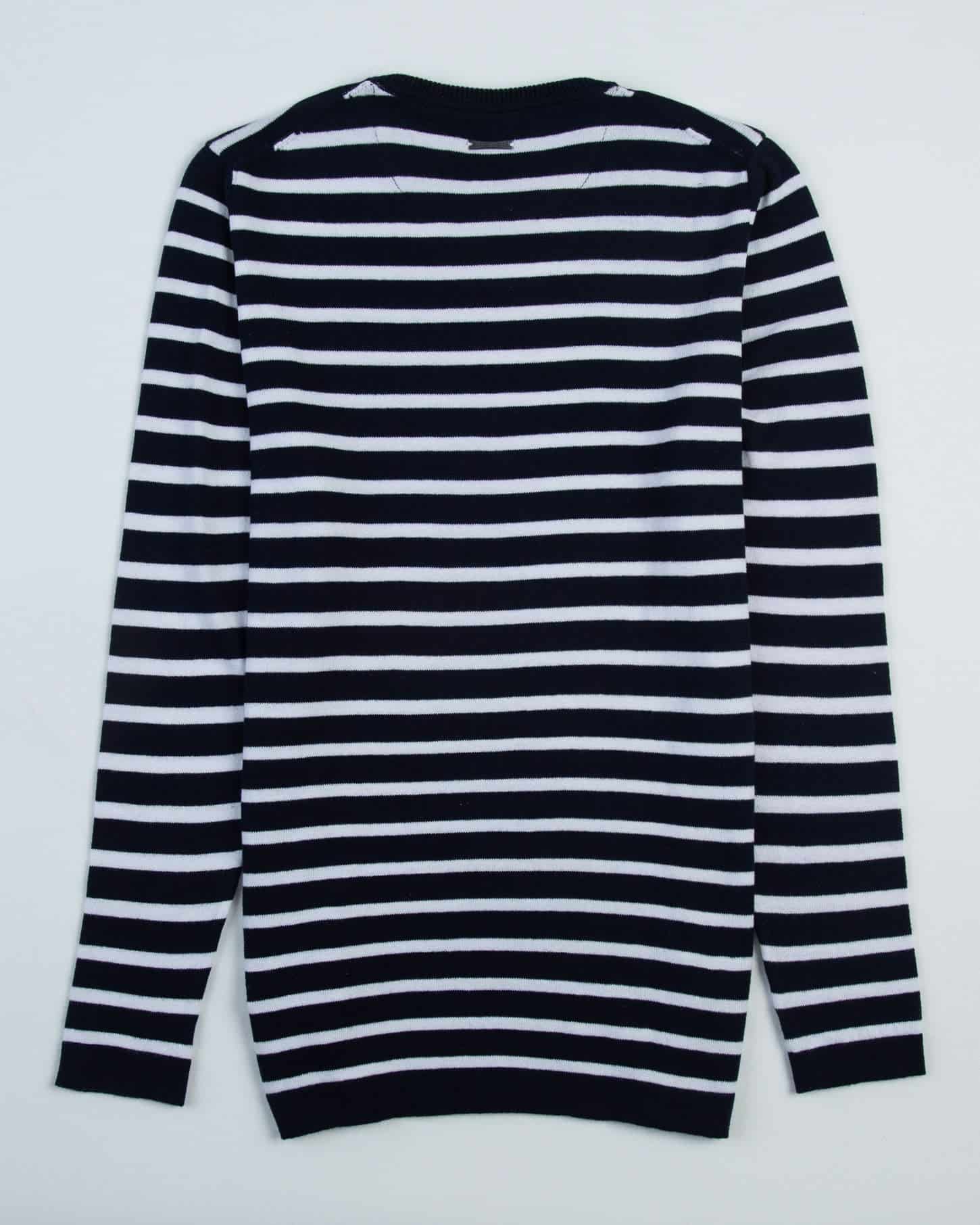Saco Cuello Redondo Algodón Raya Blanca - miniatura 4