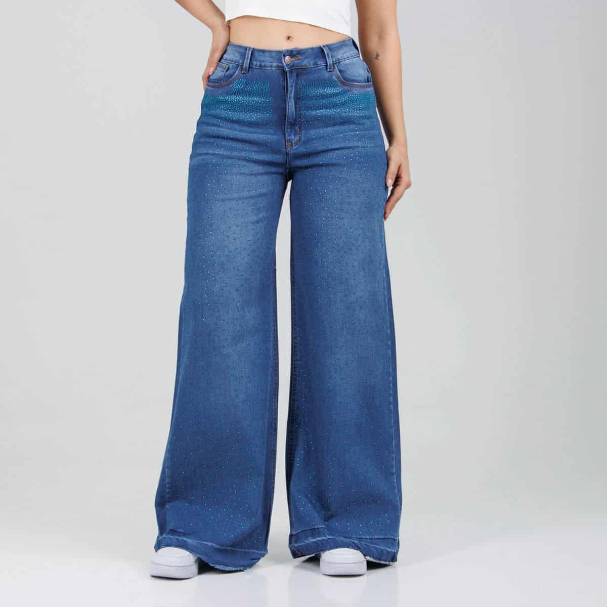 Jean Axspen Wide Leg Brillos  Ox-2788 - miniatura 1