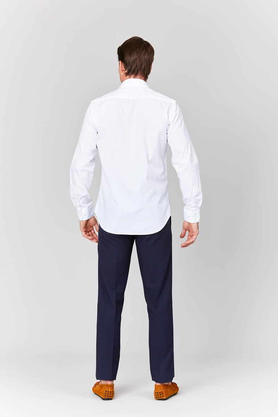 Men's cotton shirt white muslin - miniatura 2