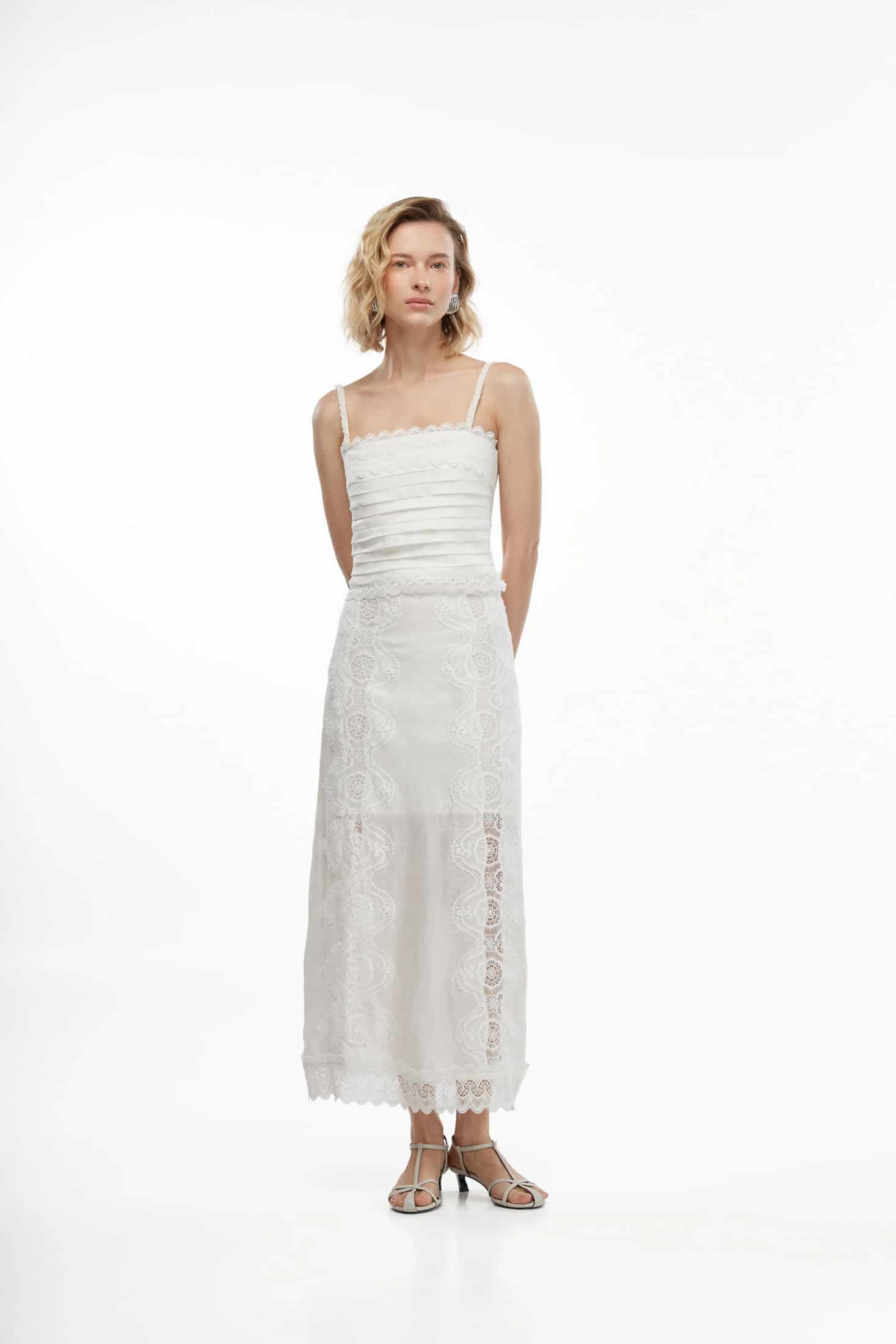 LIRIO MAXI SKIRT WHITE - miniatura 1
