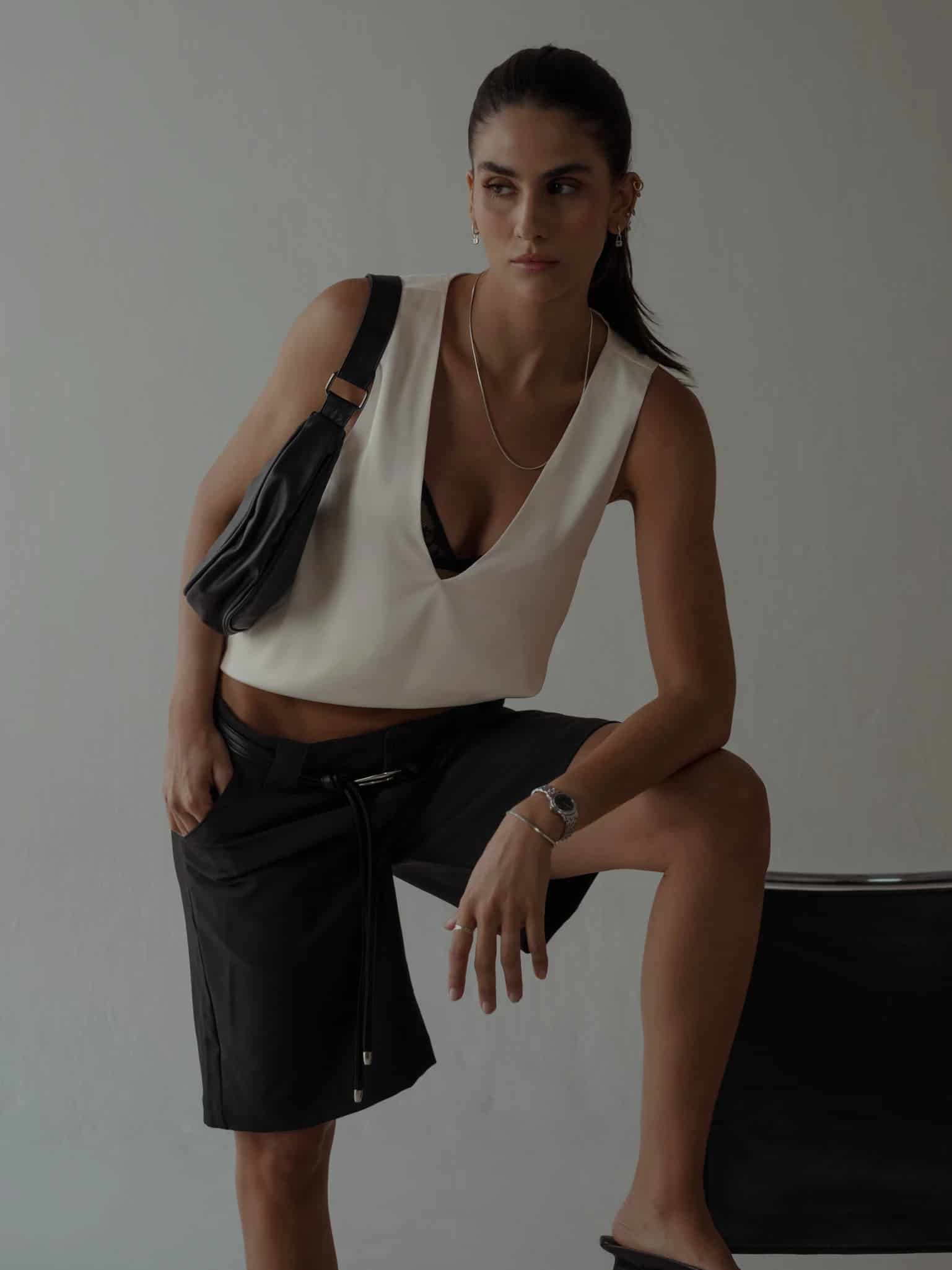 LONG CLASSIC SHORTS - BLACK - miniatura 6