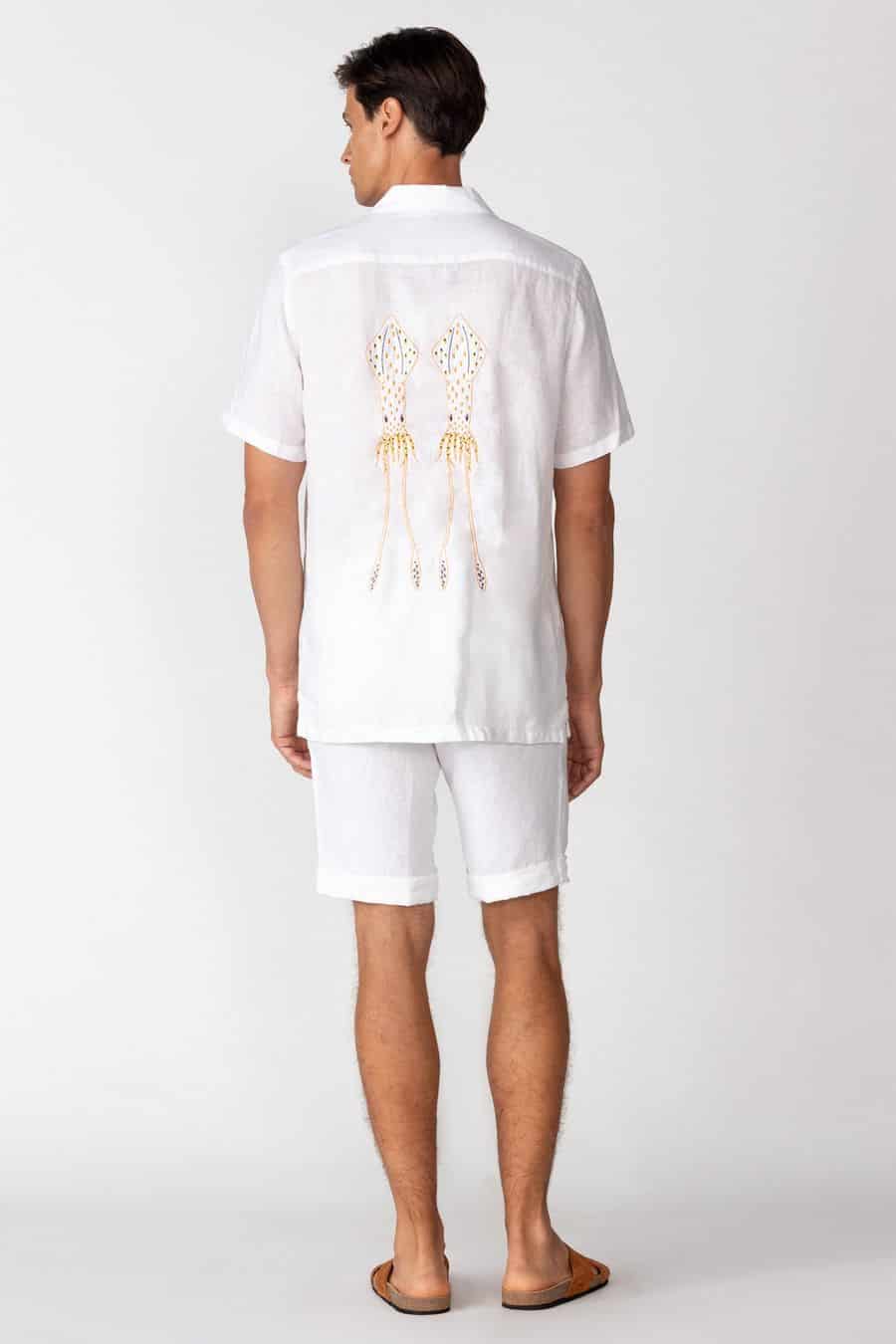 Men's linen shirt white epiro - miniatura 2