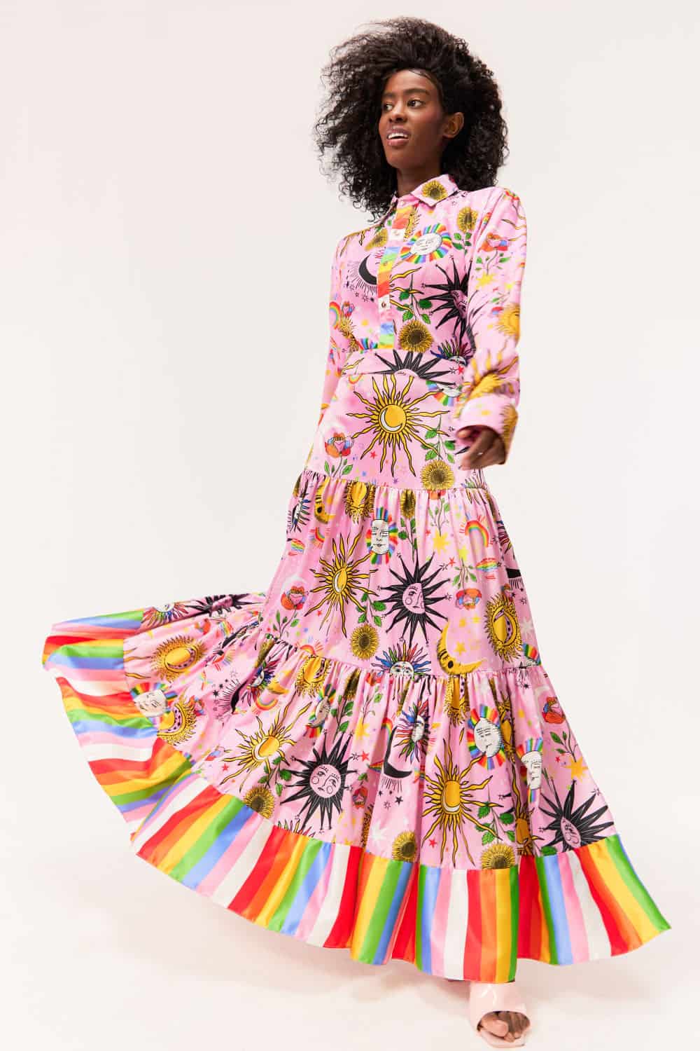 Maxi Falda / Estampado Madre Luna, Padre Sol Rosa - miniatura 1