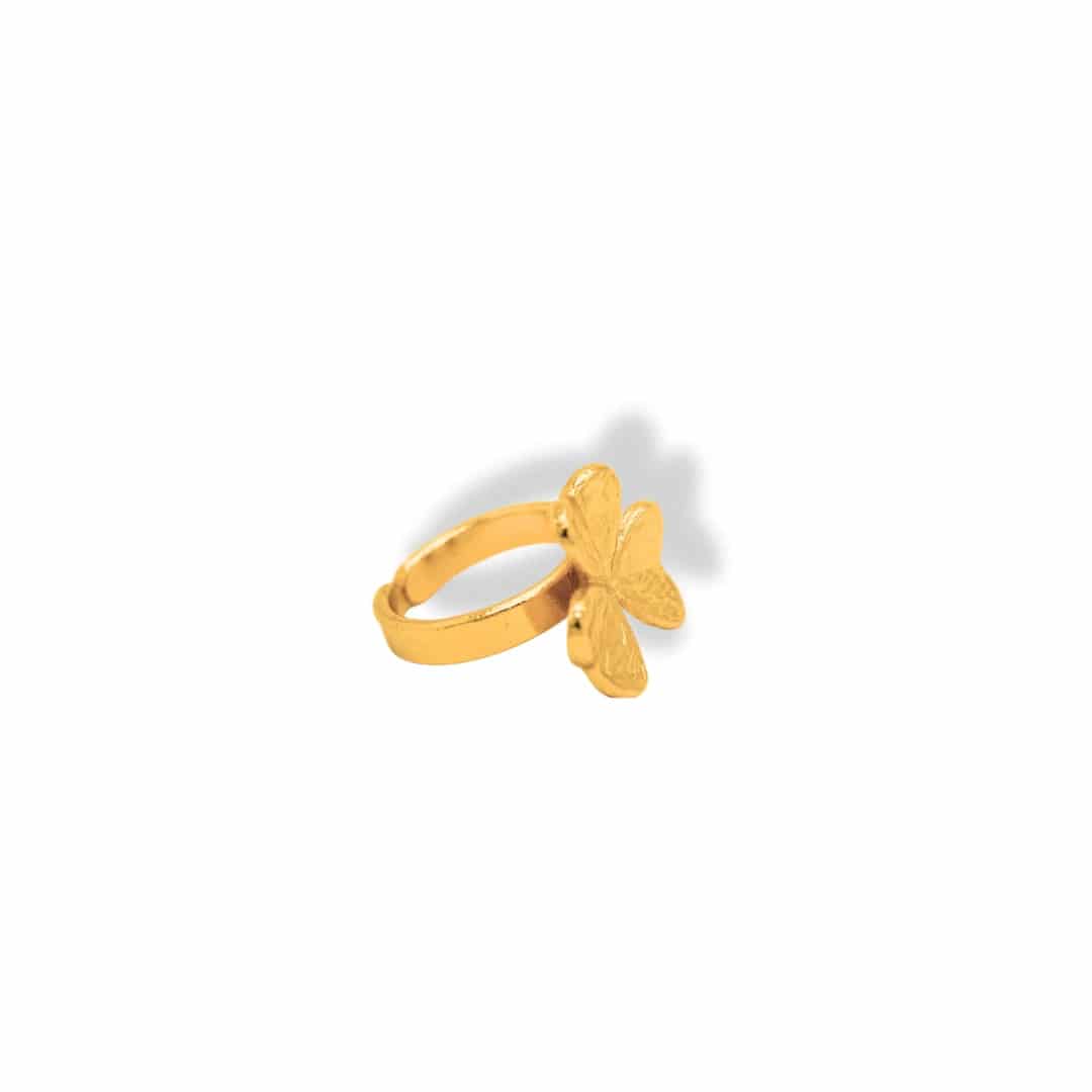 Anillo de trébol de 3 hojas pequeño - miniatura 2
