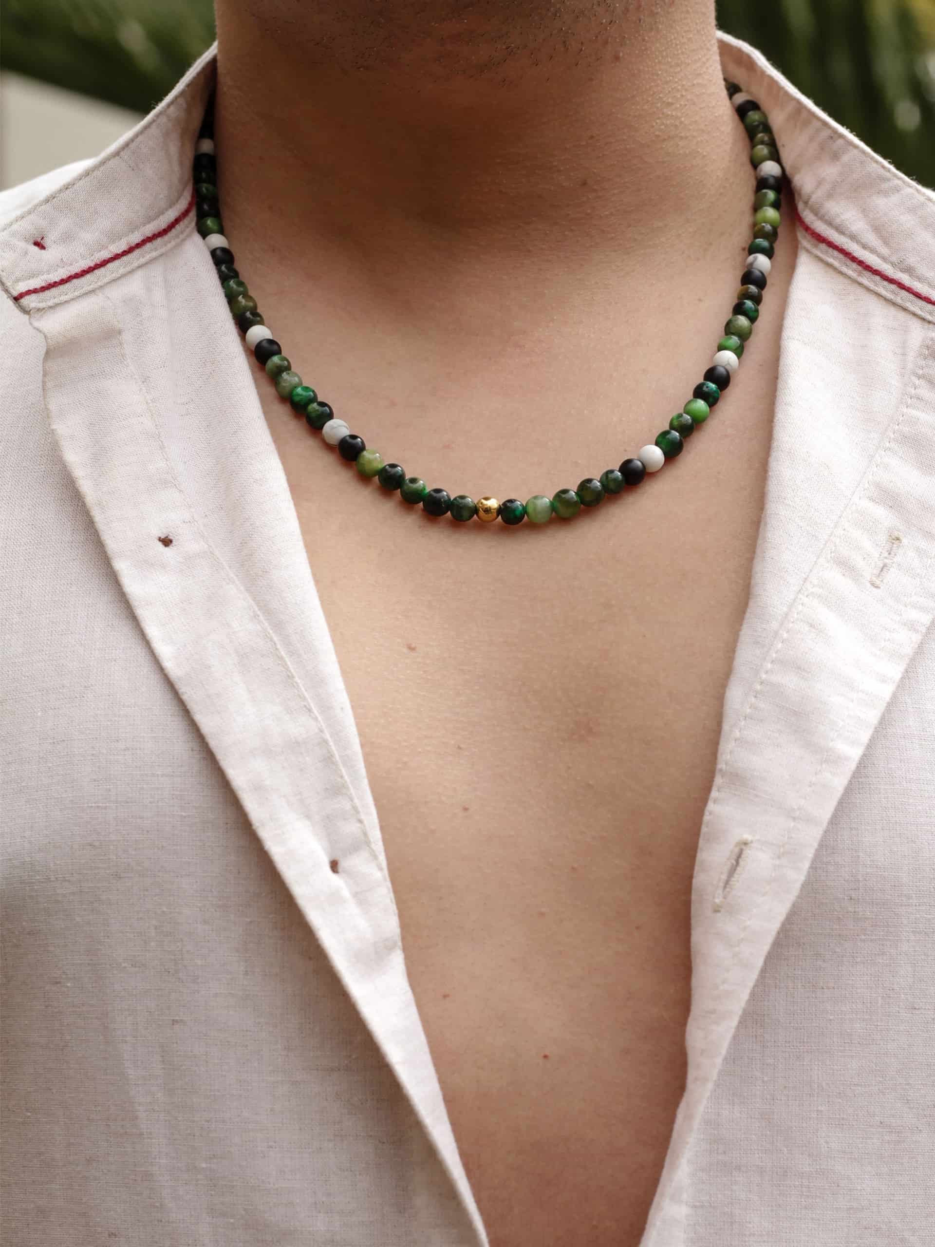 Collar Ojo de Tigre Verde Nevado - miniatura 3