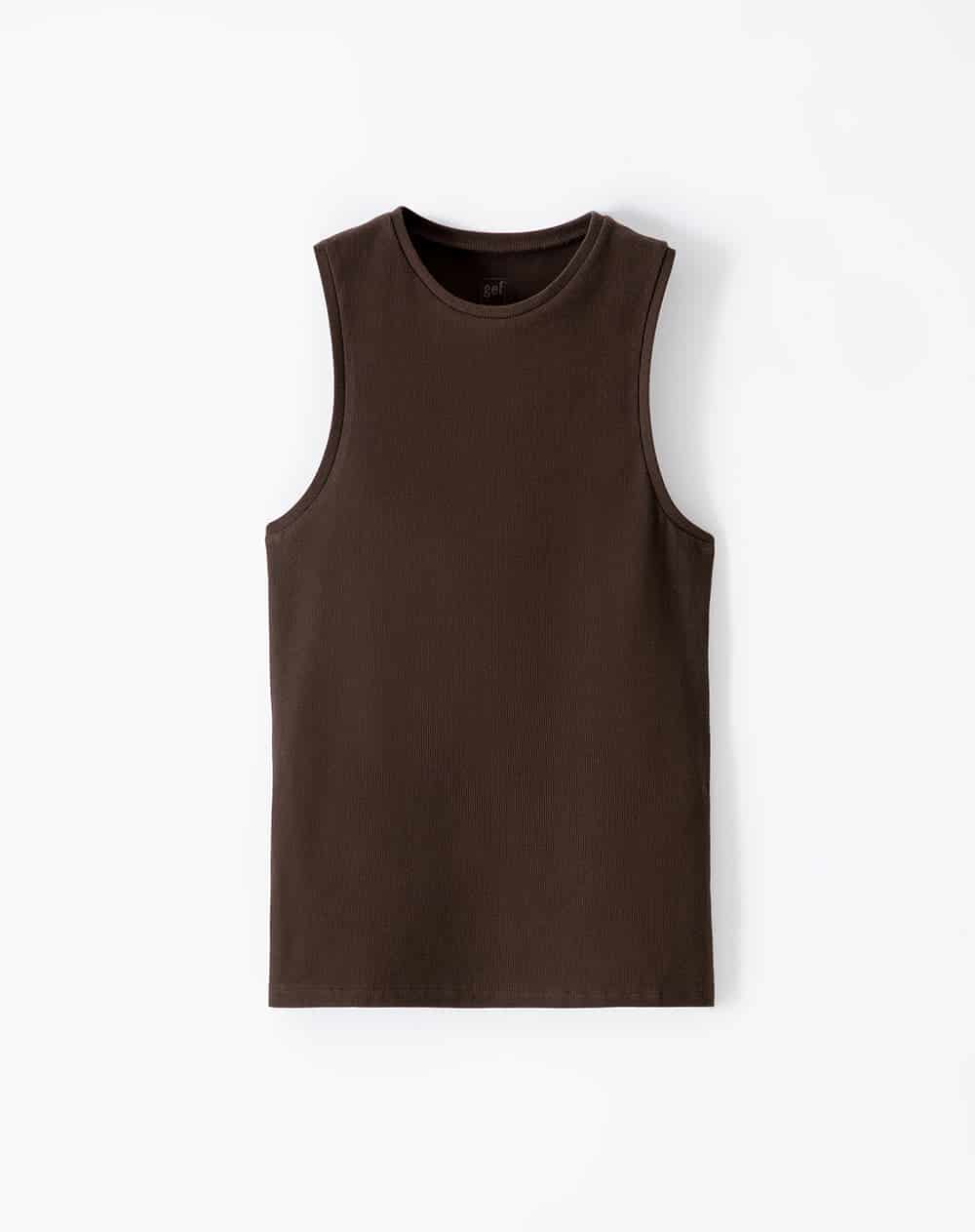 Camiseta esqueleto slim rib algodón chocolate mujer - miniatura 6