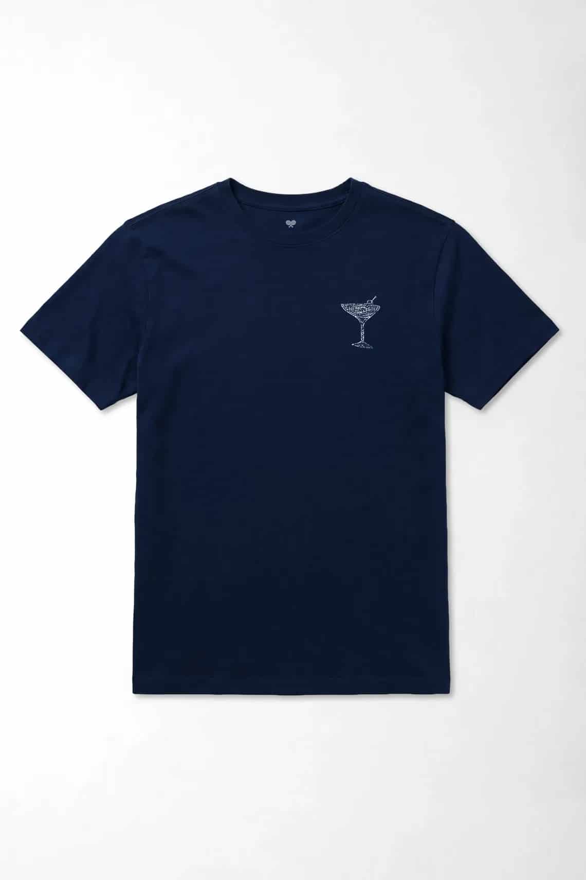 Camiseta corte clásico con mini gráfico de copa en algodón azul marino para hombre - miniatura 1