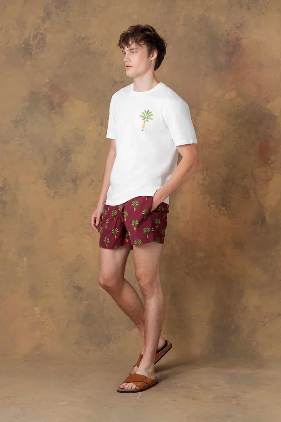 Men's cotton t-shirt thalos white - miniatura 5