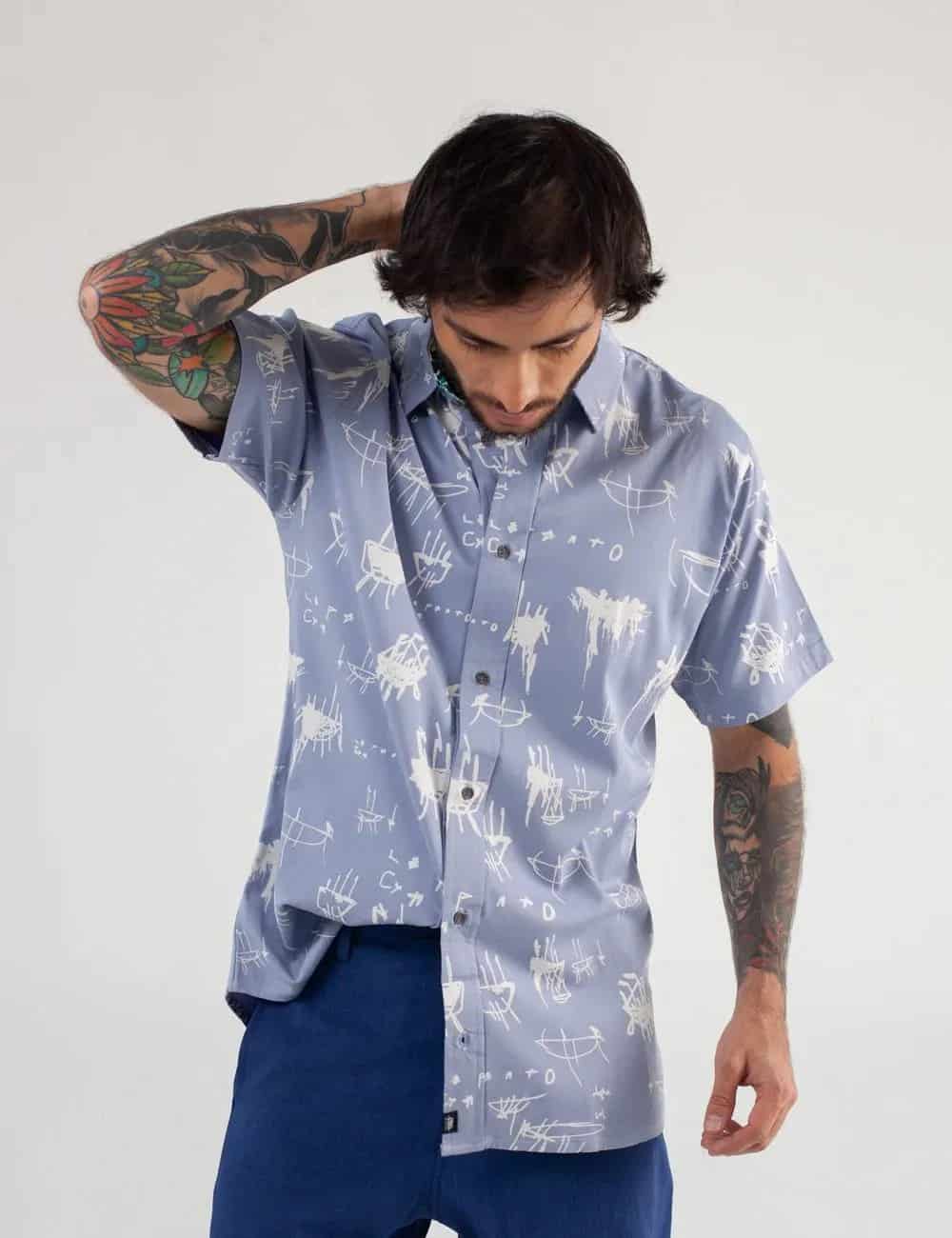 Camisa Regular Fit Le Panto Azul claro Hombre - miniatura 6