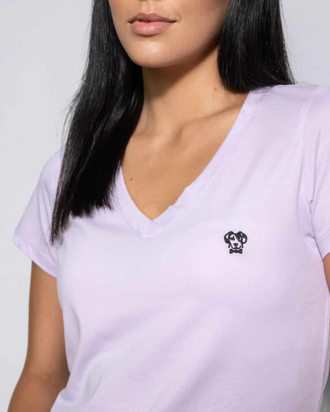 Camiseta Antimanchas Cuello V Lila - miniatura 2