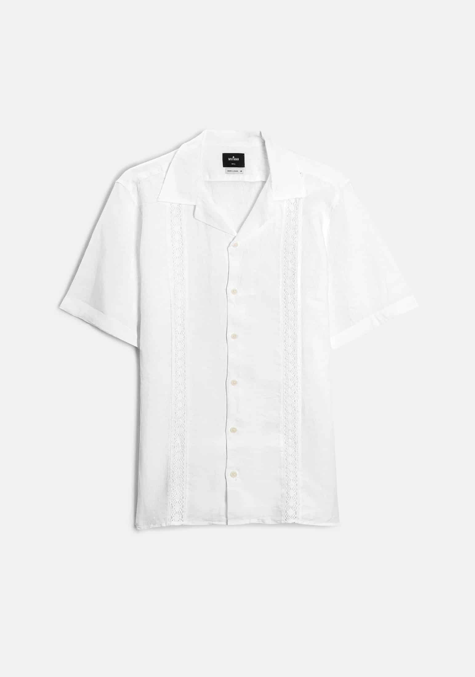 Camisa Guayabera Bol. Manga Corta Blanco - miniatura 1