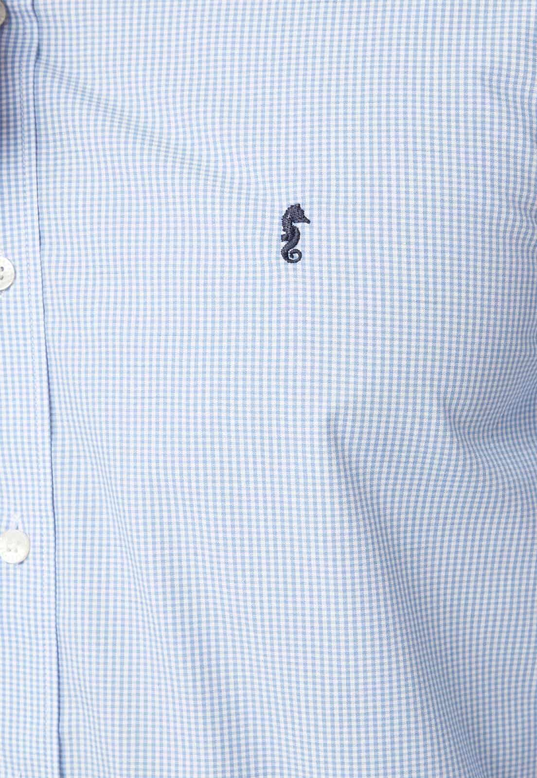 Camisa Manga Larga Cuadros Azul Claro - miniatura 5