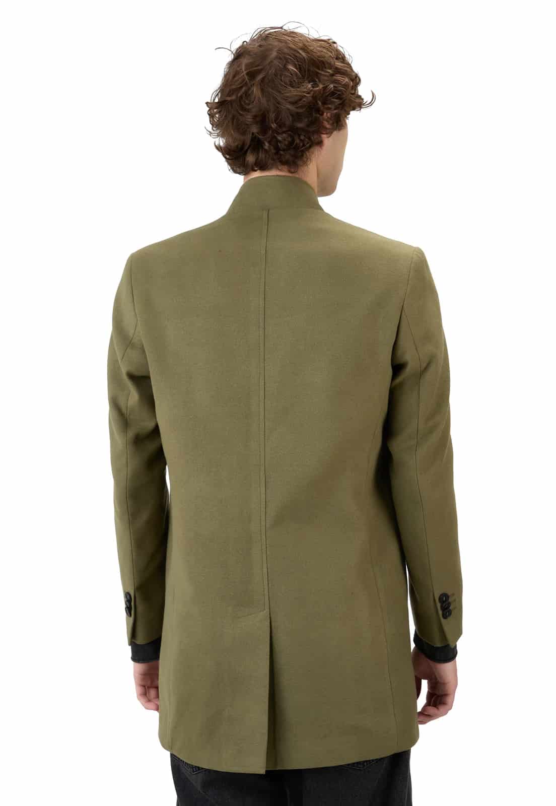 Abrigo cuello neru o mao verde hoja seca - miniatura 7