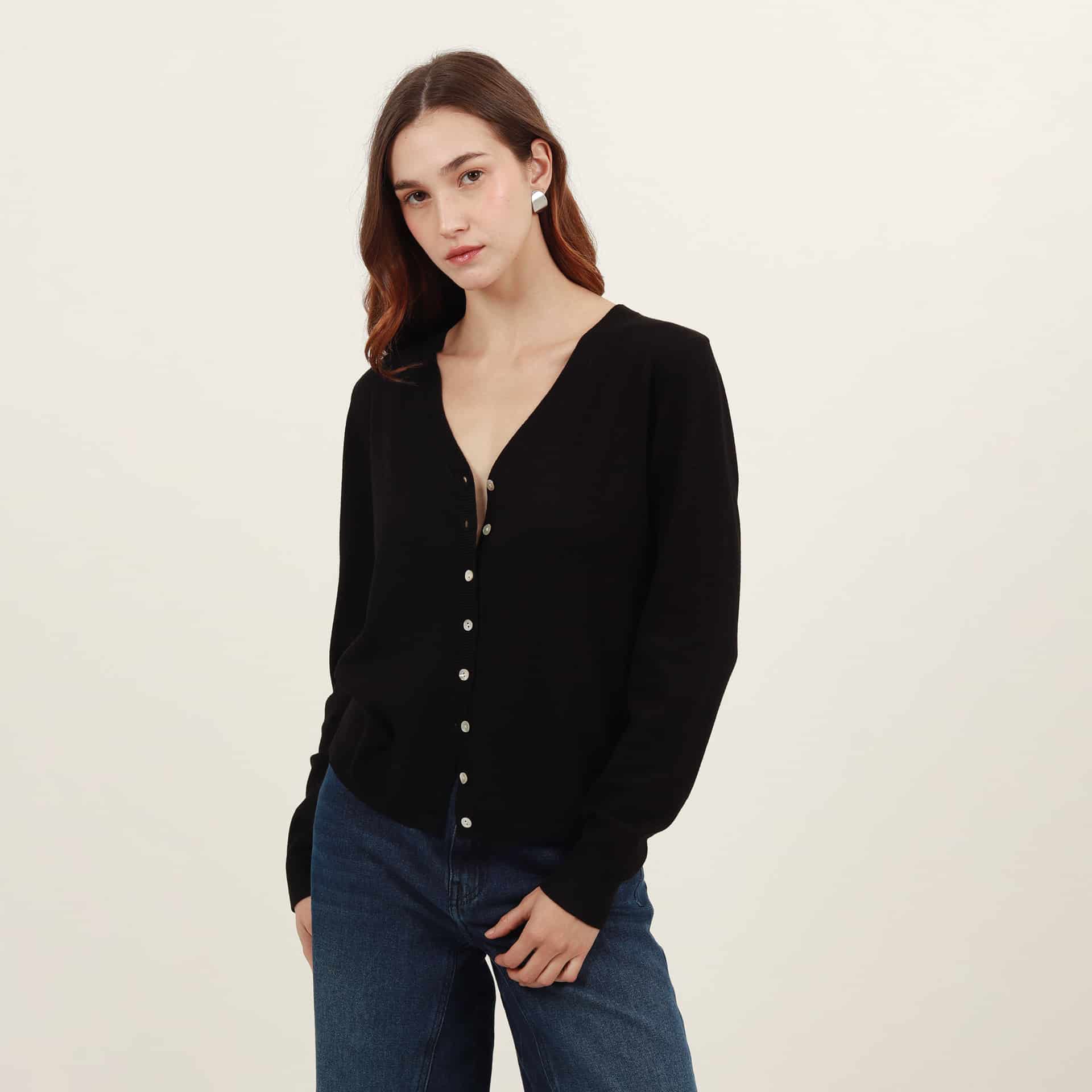 Sweater cardigan con botones manga larga - miniatura 16