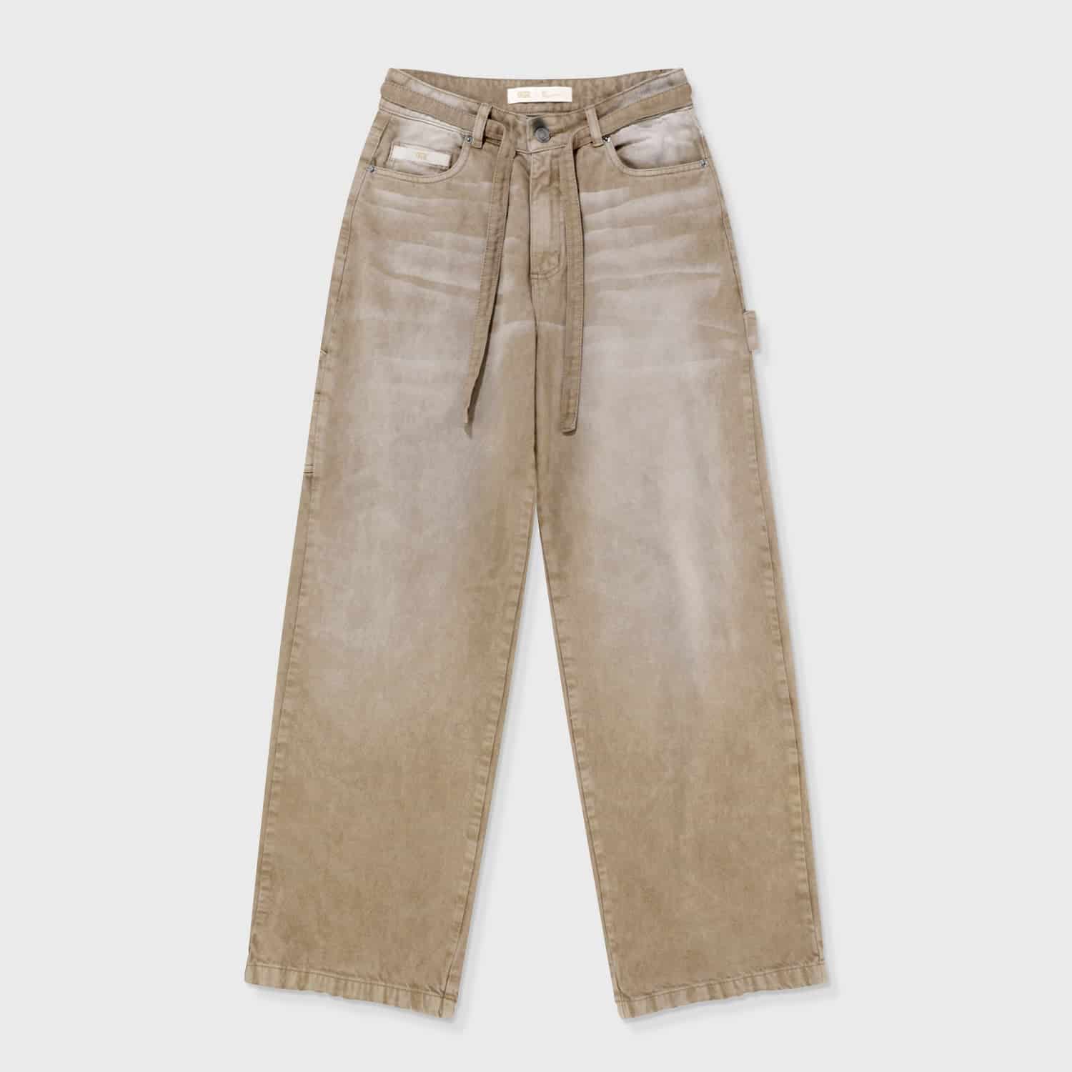 Dirty-Wash Mid-Rise Pants - Sand - miniatura 1