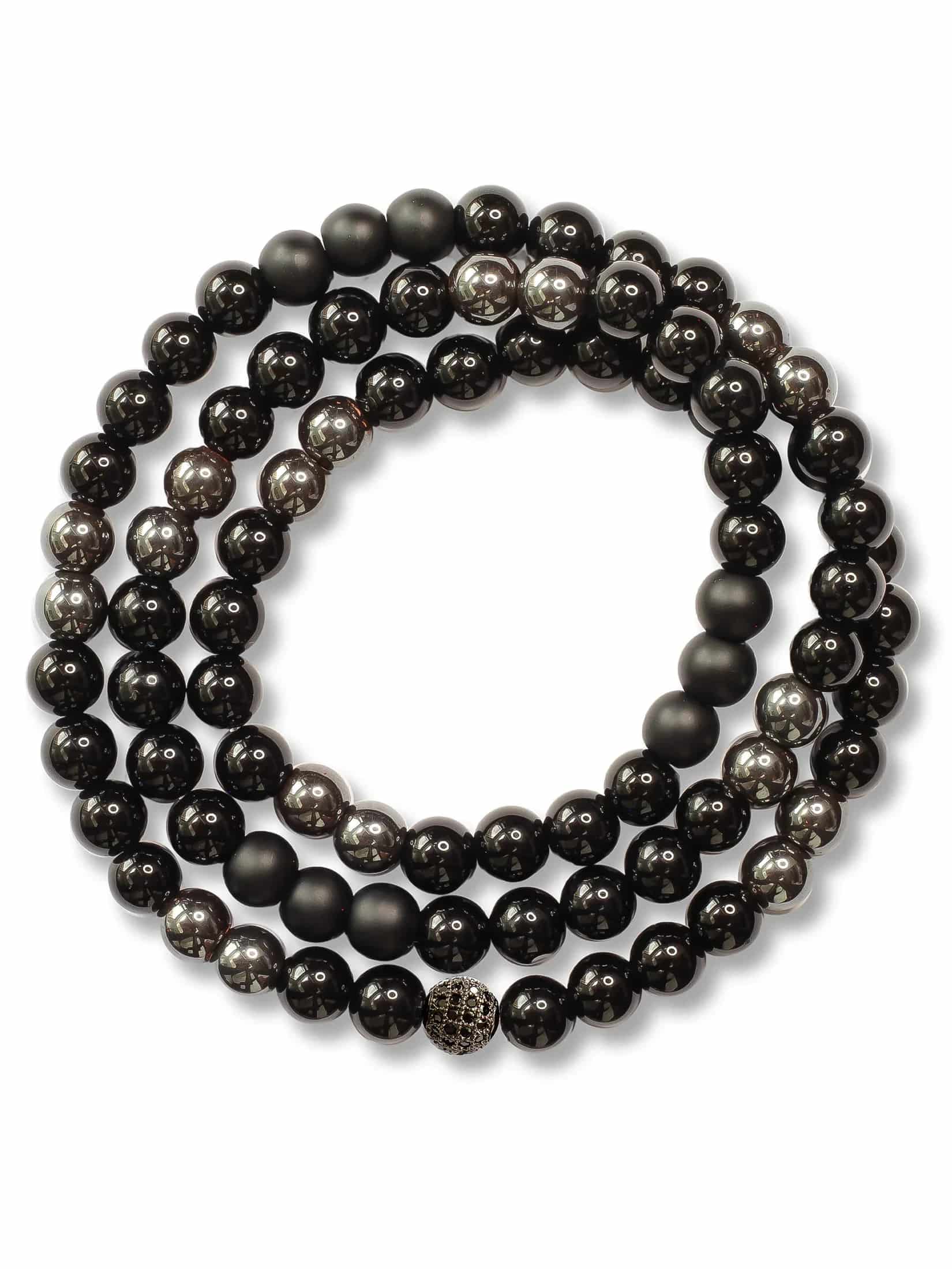 Brazalete Triple All Black 6mm - miniatura 1
