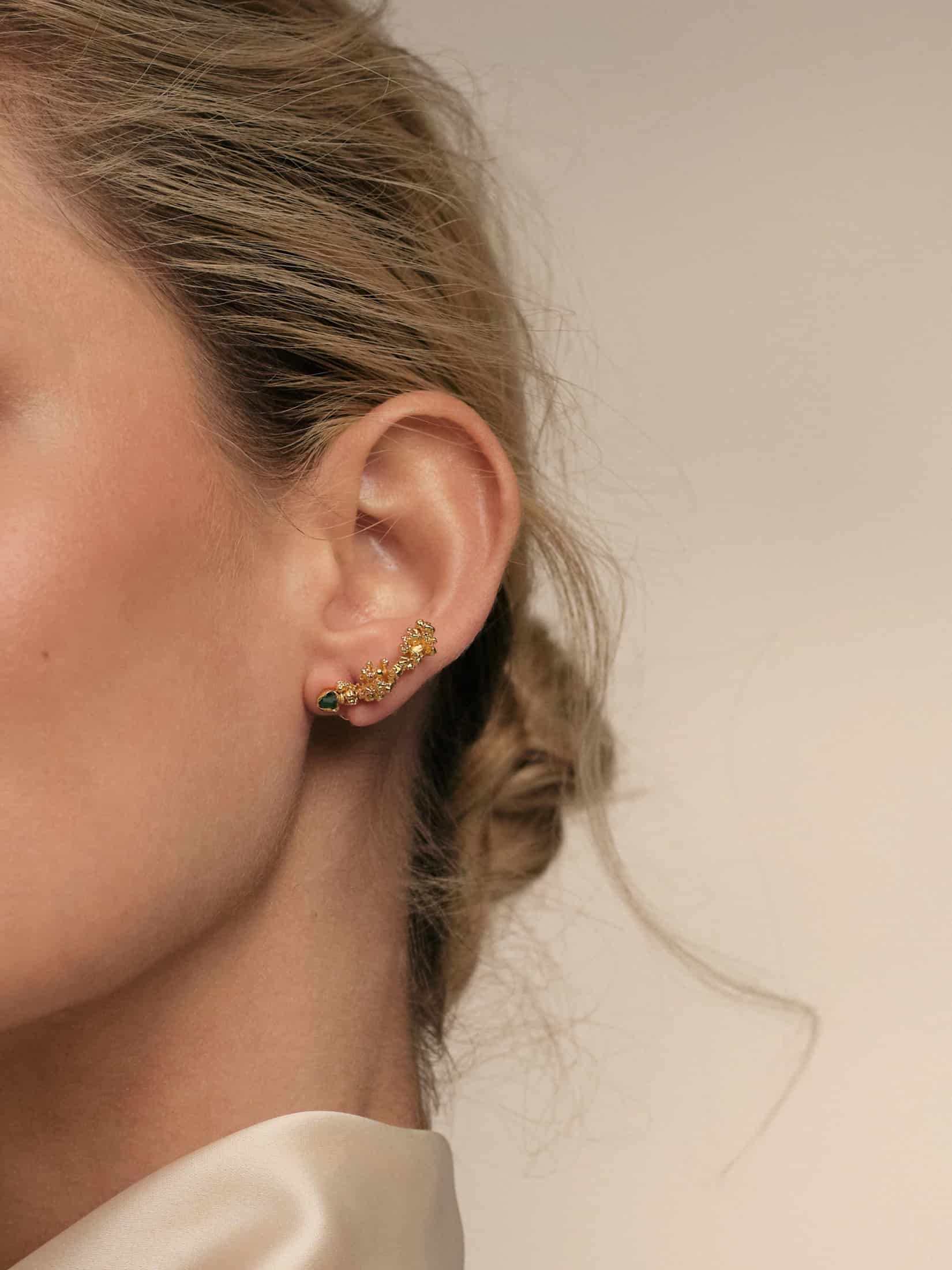 Aura Emerald Climbing Earrings - miniatura 2