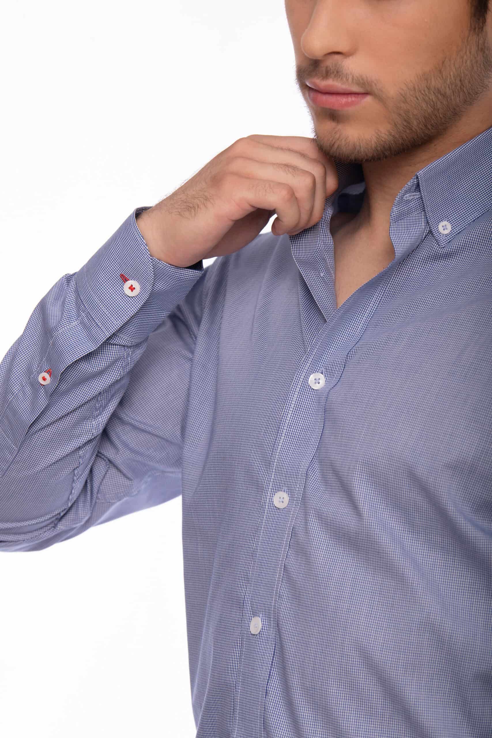 Camisa Algodón Azul Cuadros - miniatura 5