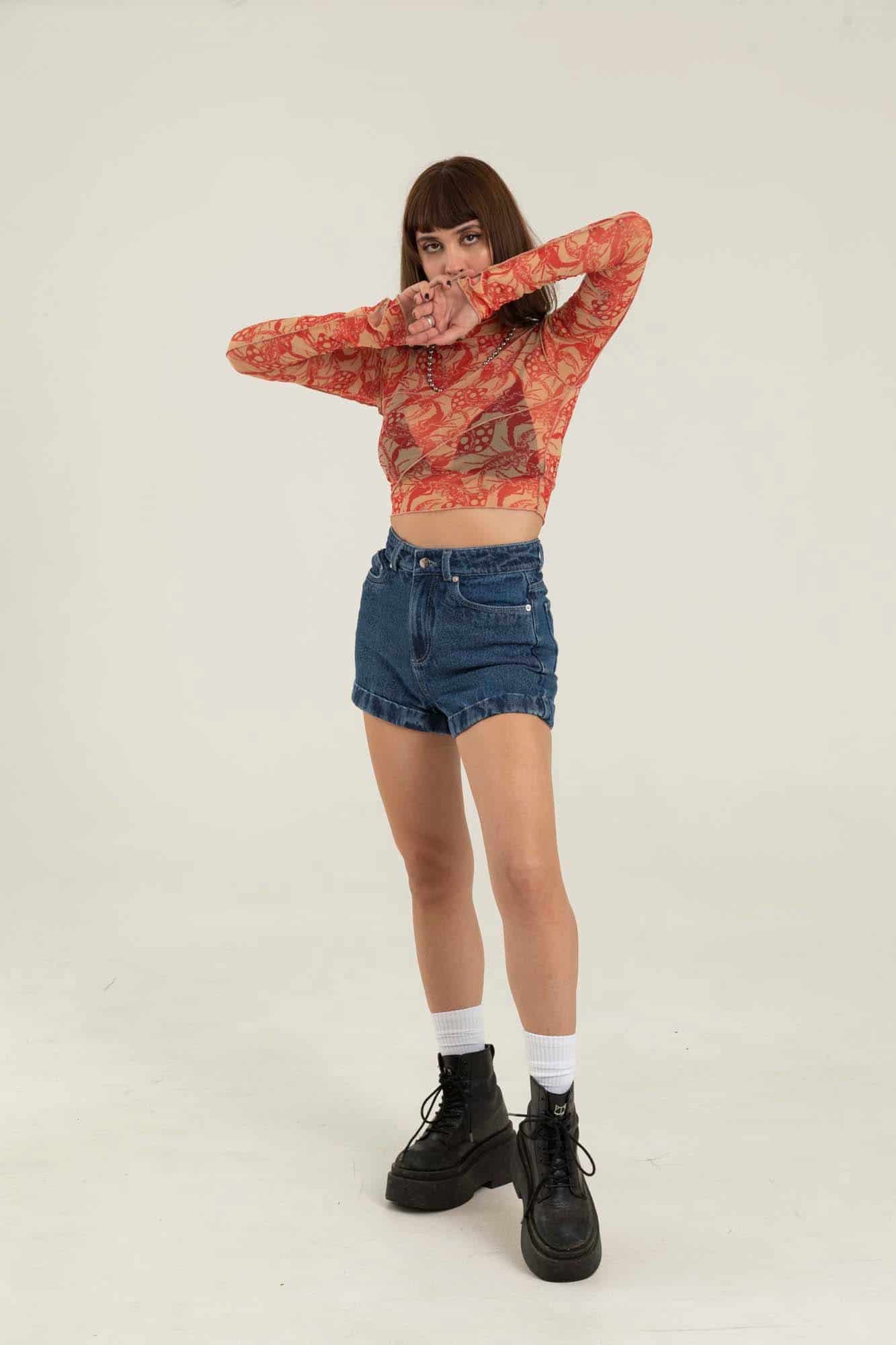 DARK BLUE DENIM SHORT - miniatura 7