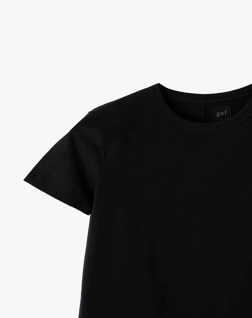 Camiseta manga corta regular negra mujer - miniatura 6