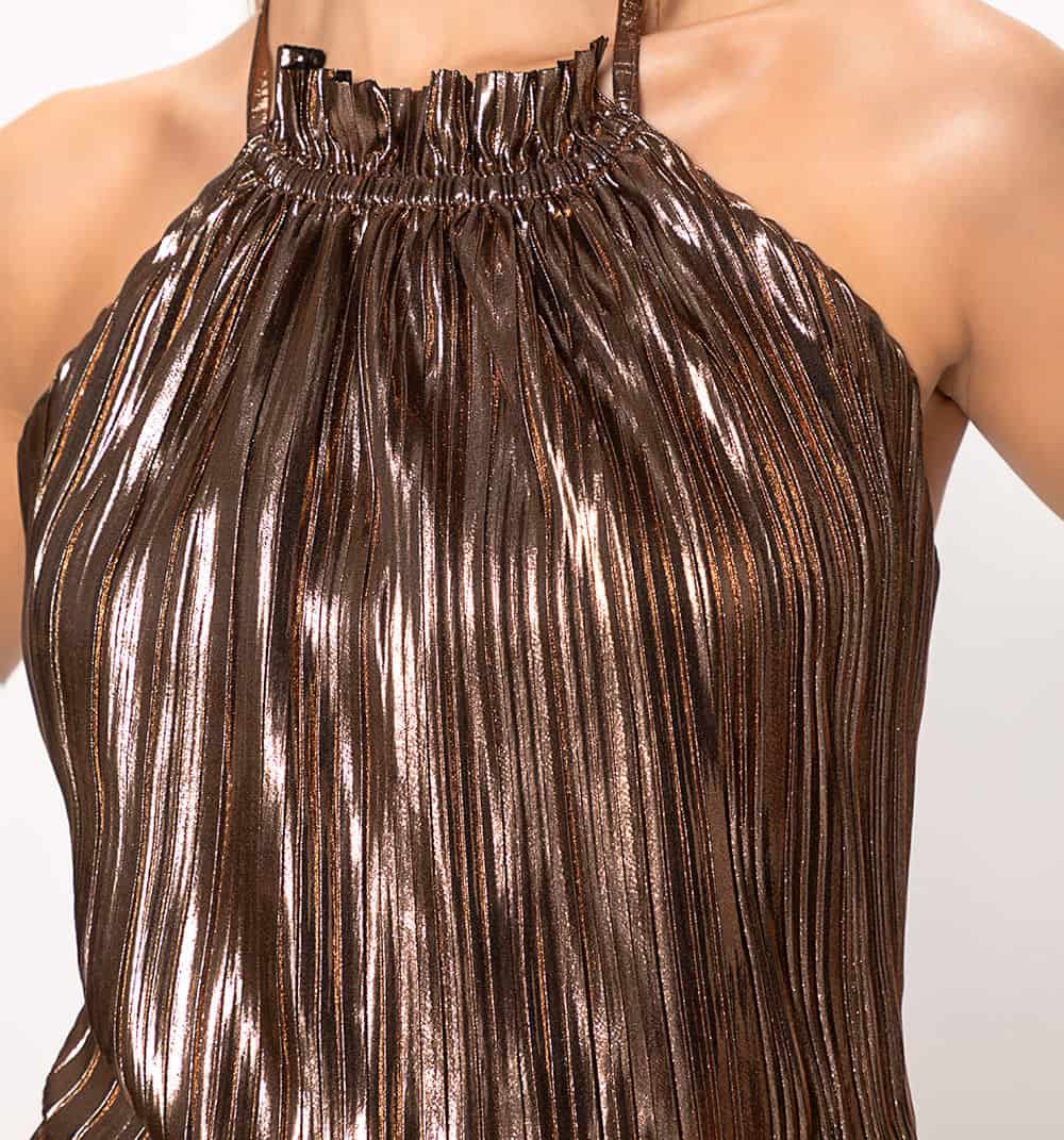 Blusa cuello halter con cruce de tiras e - miniatura 3