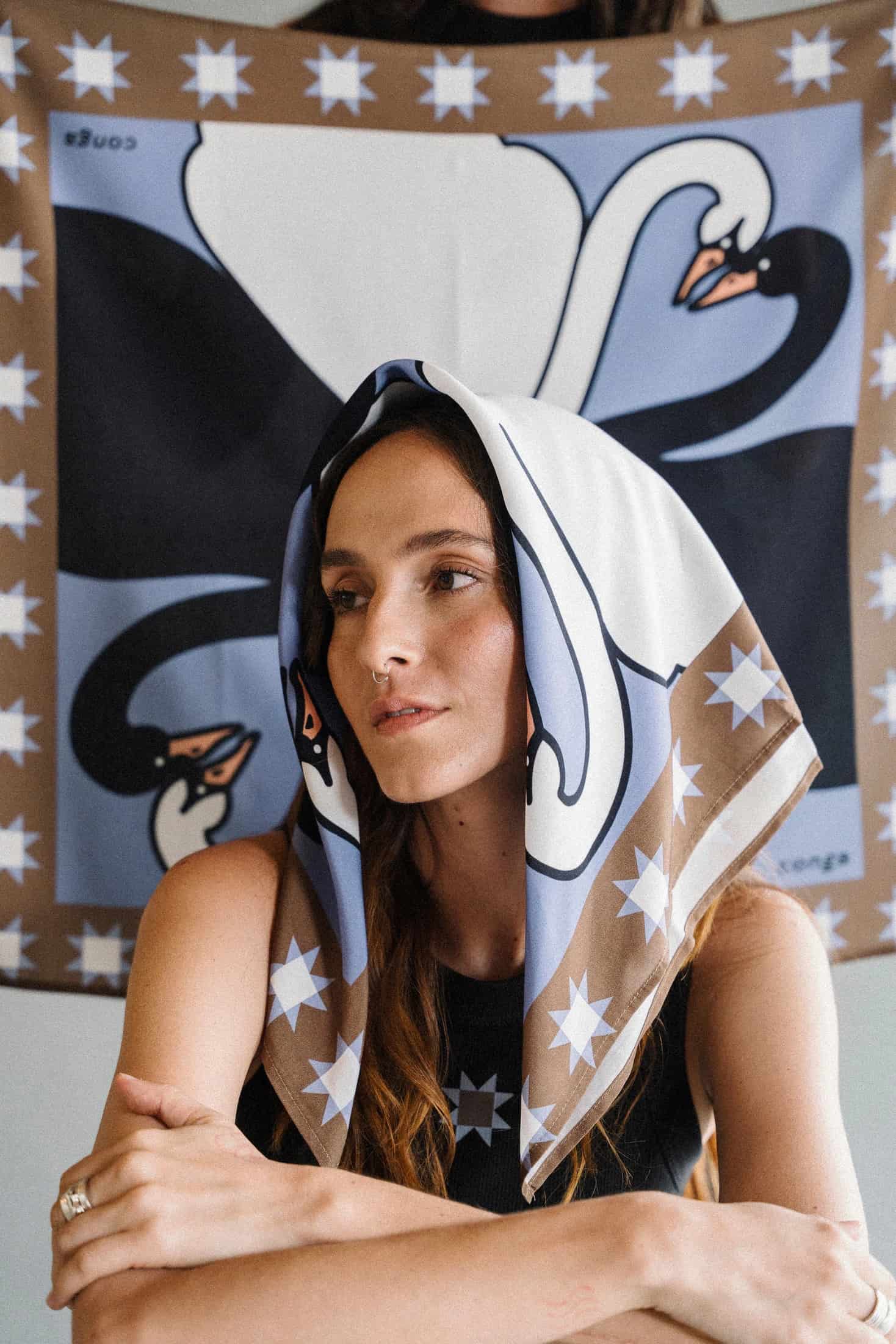 LOVERS SWANS SCARF - miniatura 3