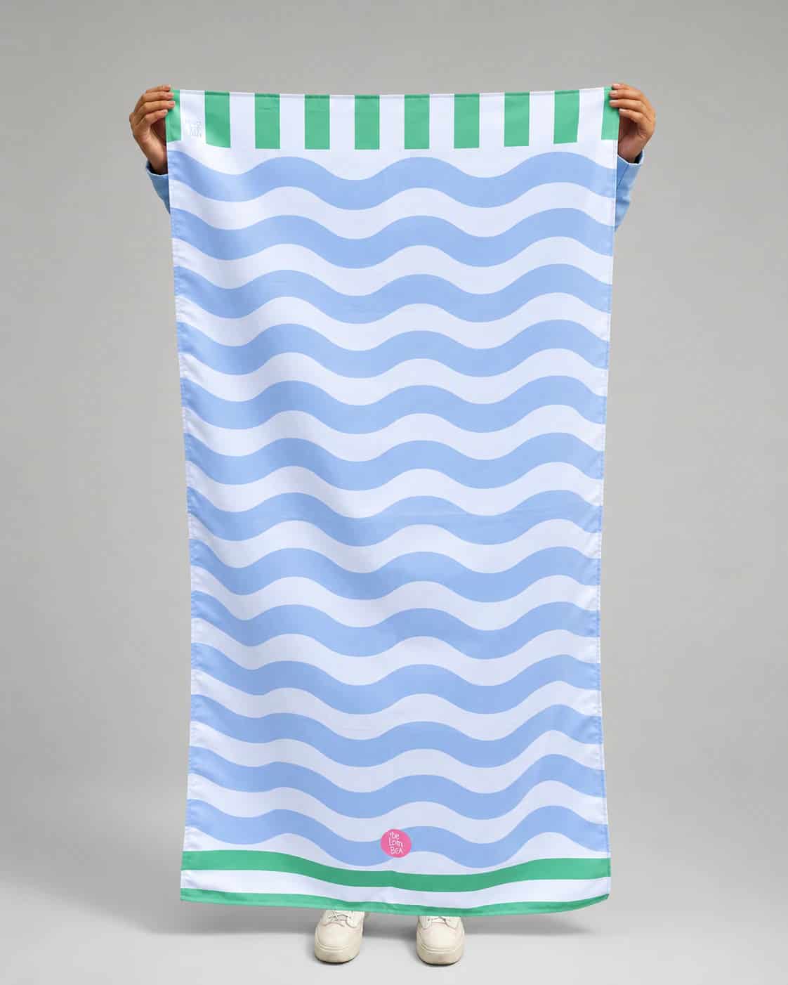 Toalla Estampada Ondas Azul - miniatura 1