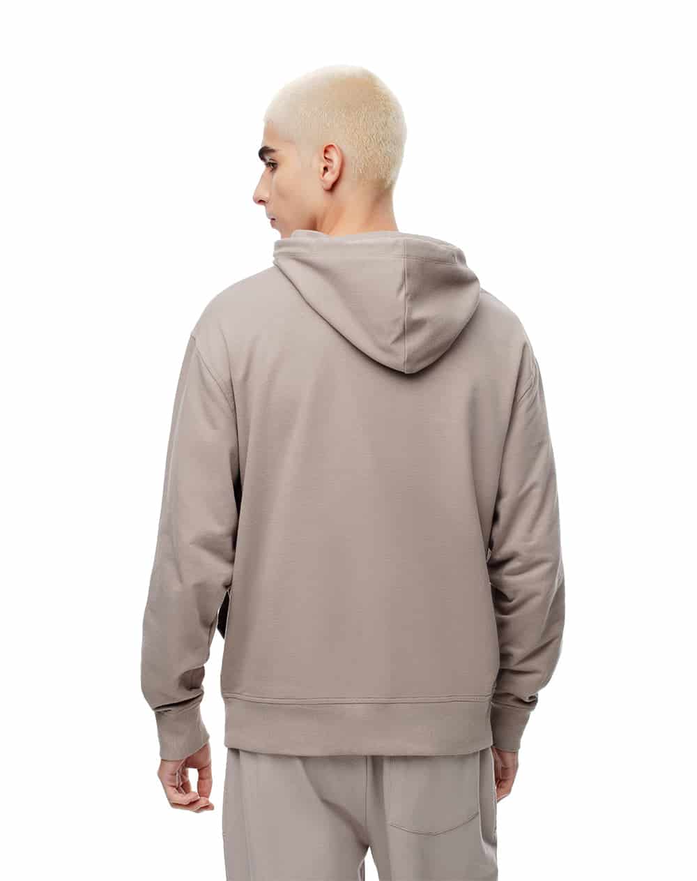 Buzo relax tipo hoddie algodón taupe hombre - miniatura 2