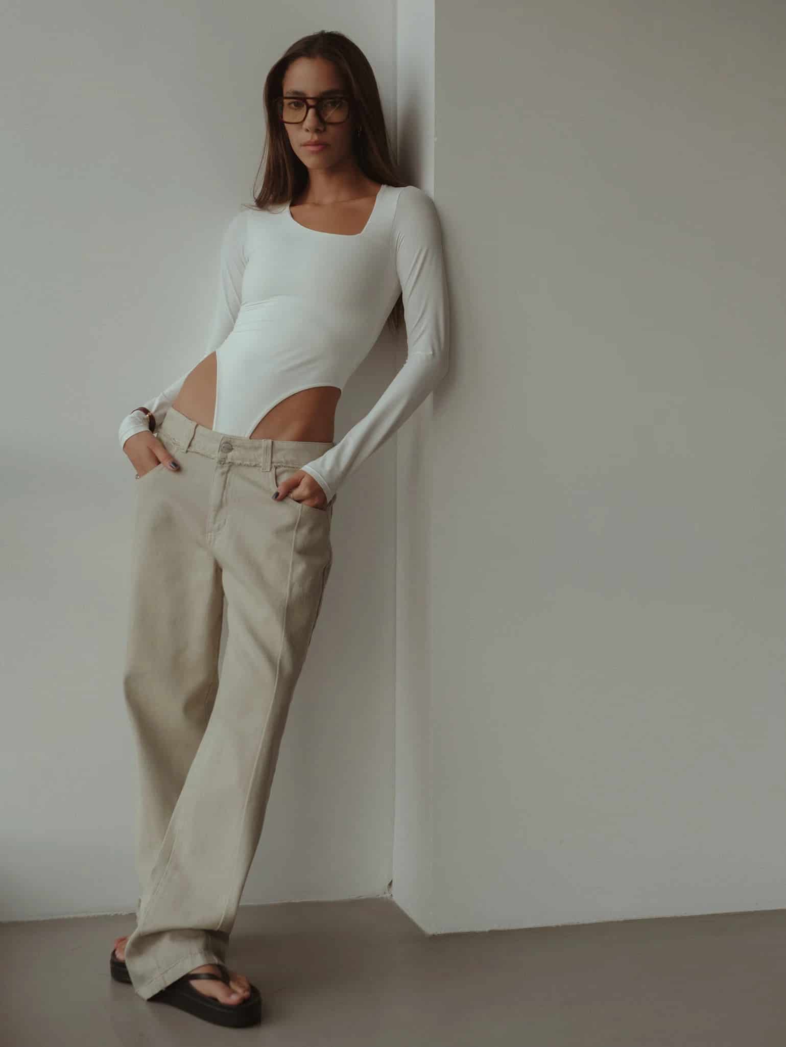 OPEN CURVE BODYSUIT - SOFT WHITE - miniatura 3