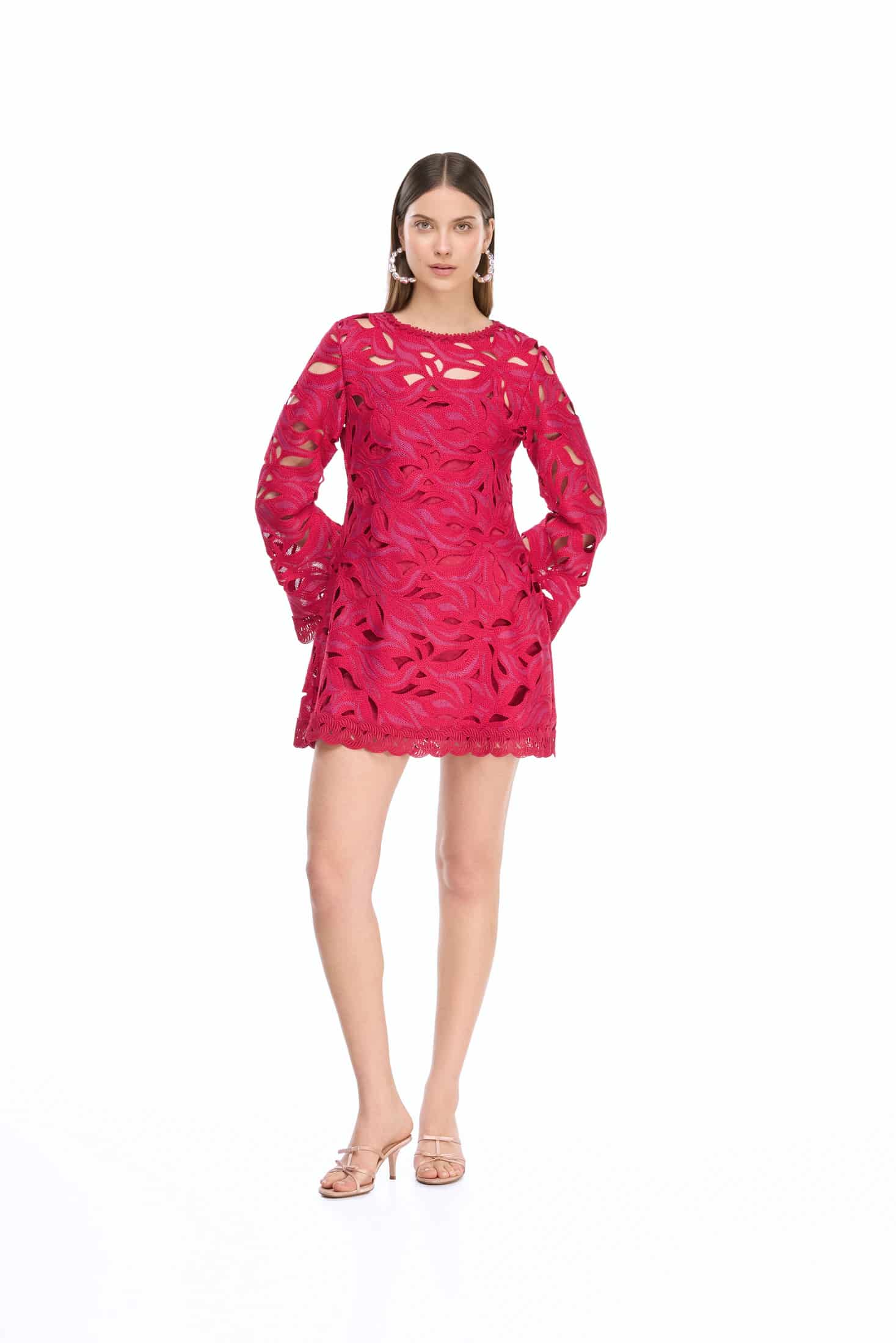 SOLSTICIO MINI DRESS BURGUNDY - miniatura 1