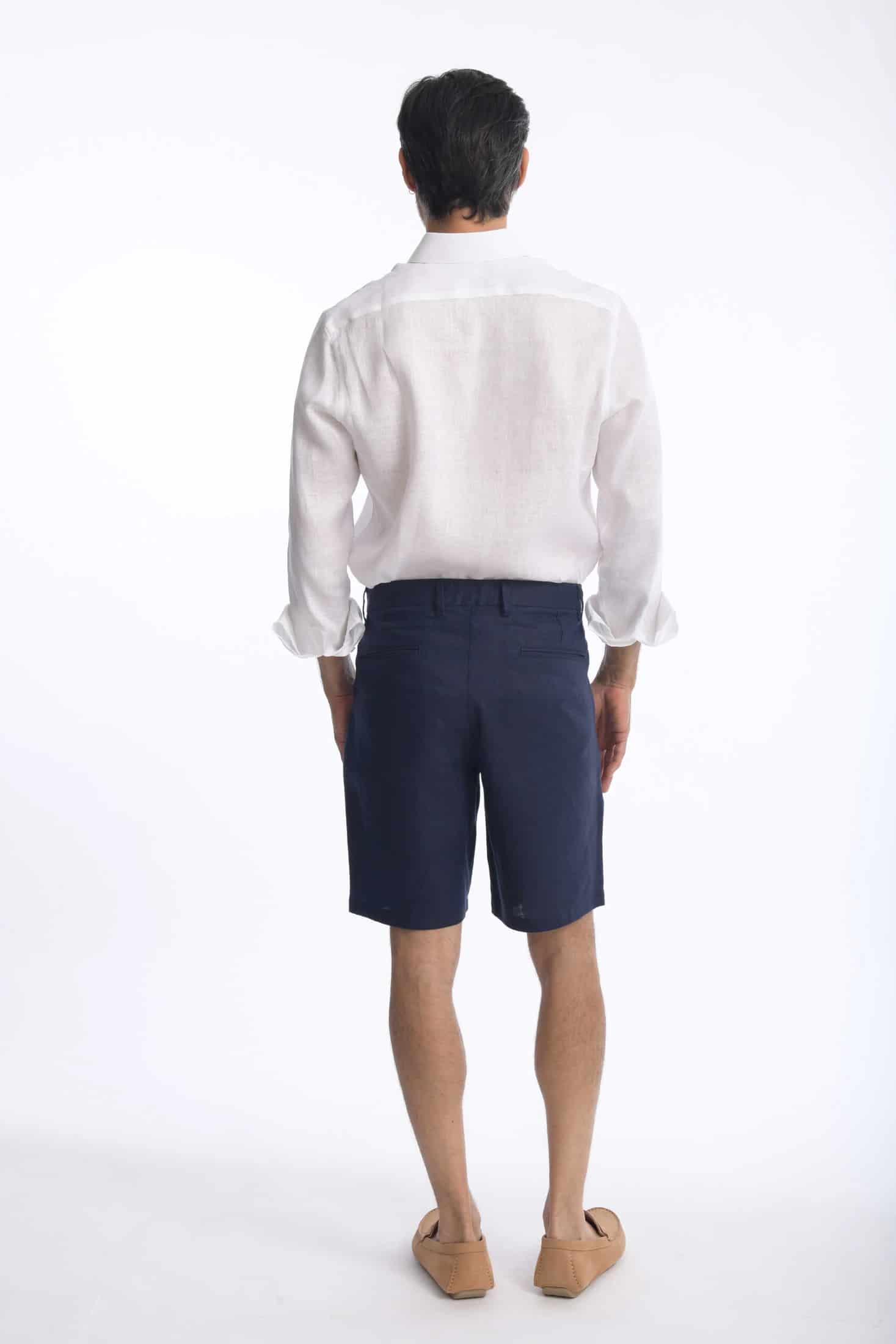 Bermuda Lino Azul Navy - miniatura 9