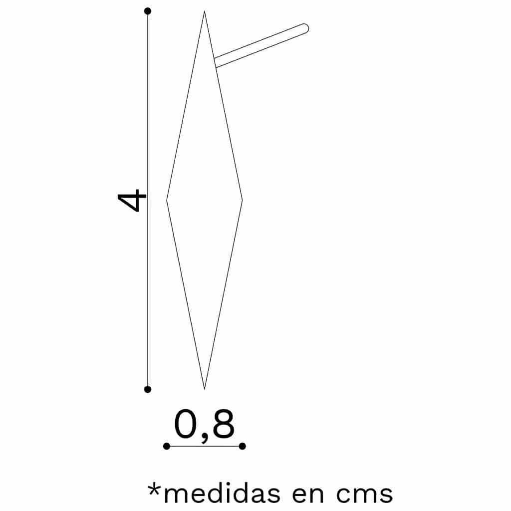Aretes 2 conos largos unidos - miniatura 3