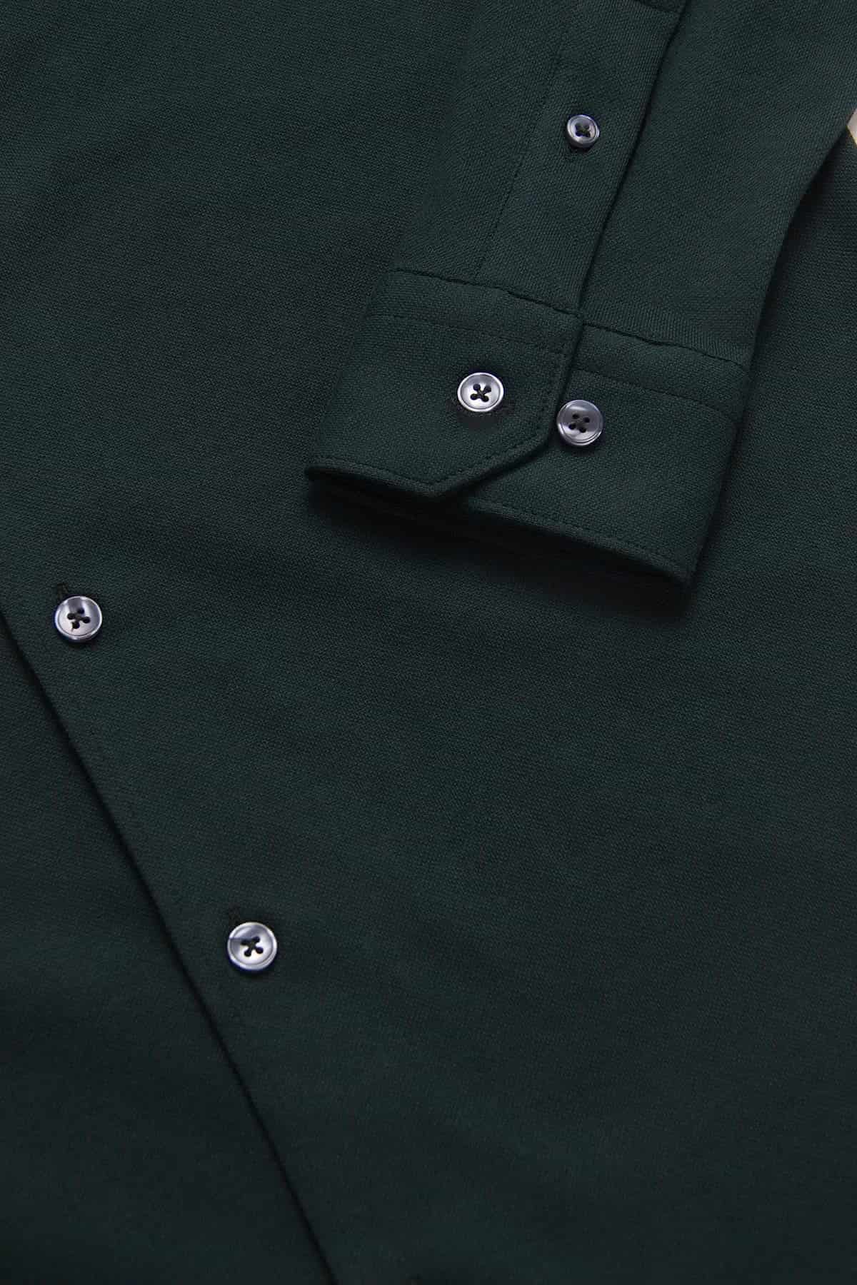 Camisa Piqué Algodón Verde Botella - miniatura 3