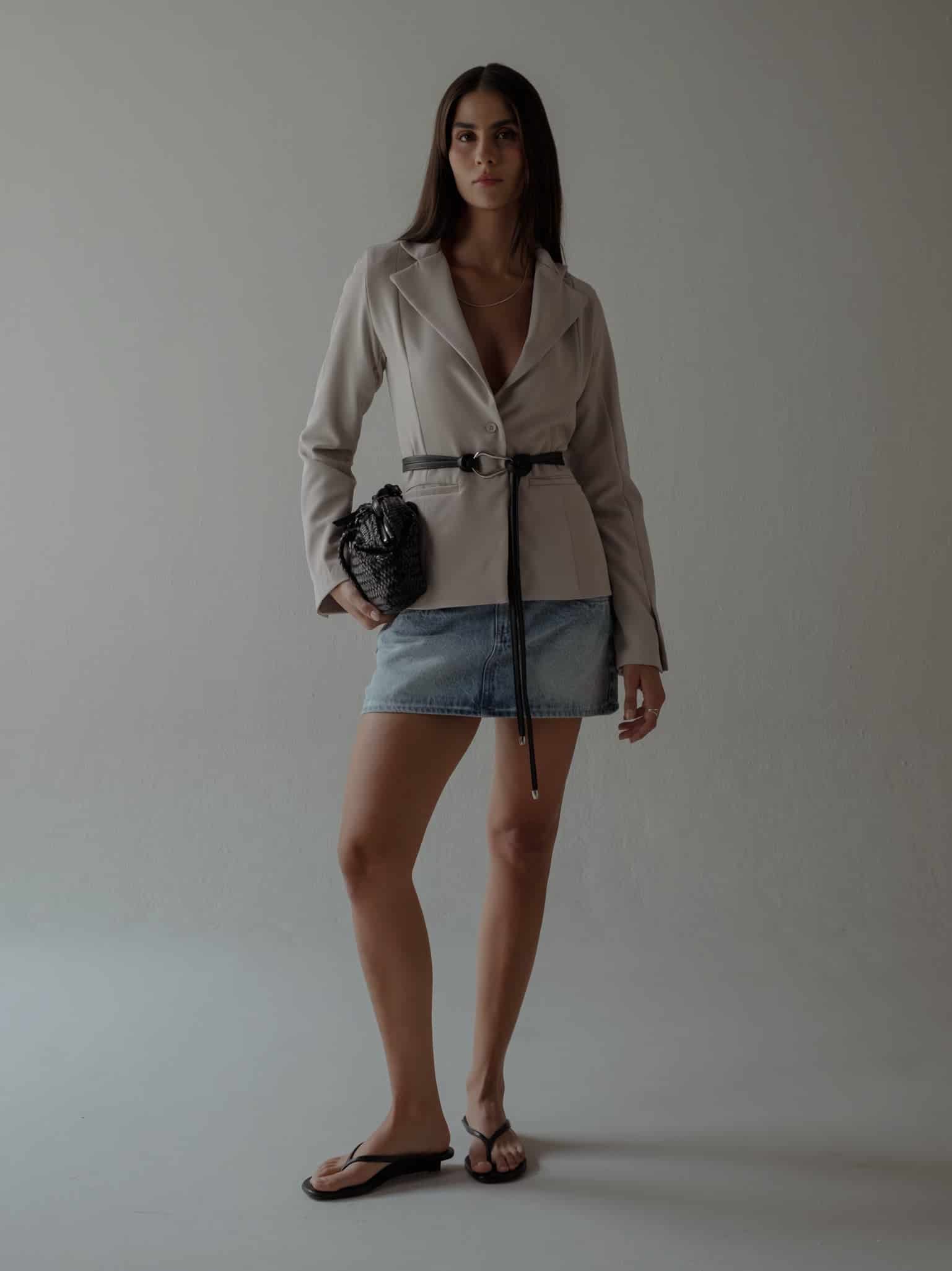 WAIST CLASSIC BLAZER - SAND - miniatura 11