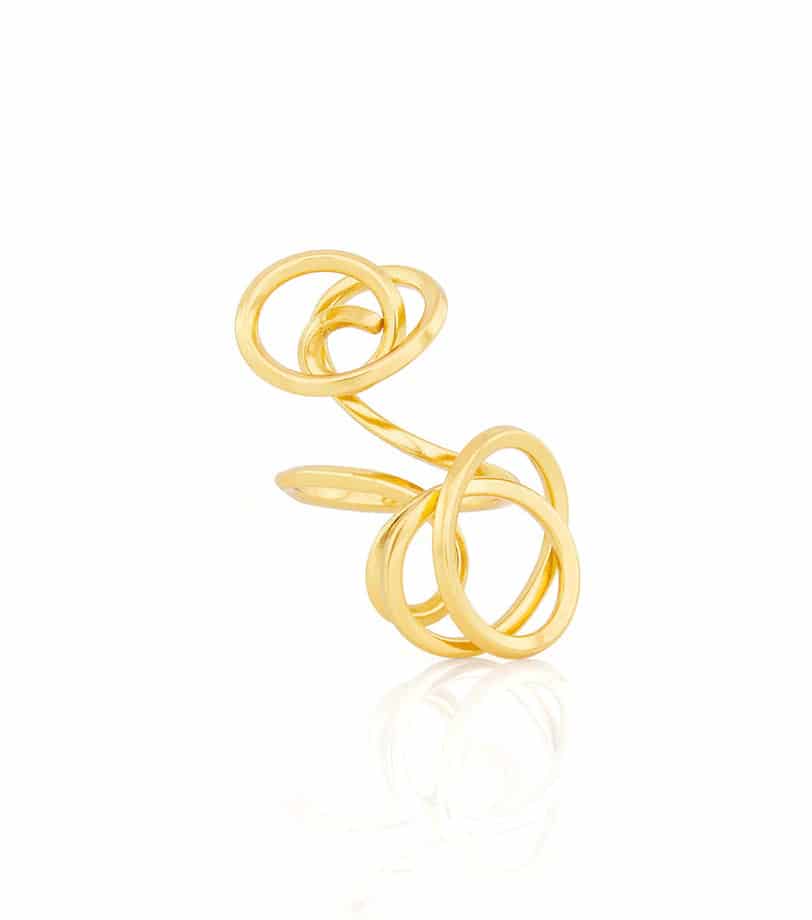 Anillo Curva Dúo Dorado - miniatura 1
