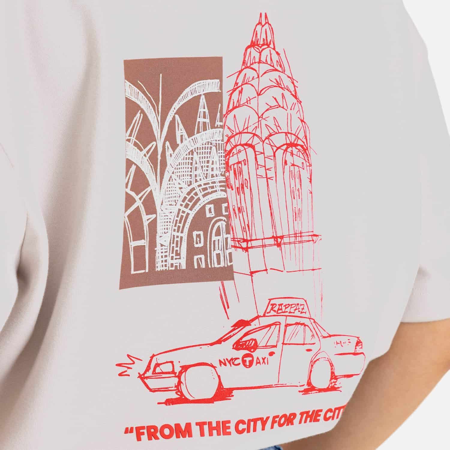 Boxy Fit City Sketch Tee Sand - miniatura 3