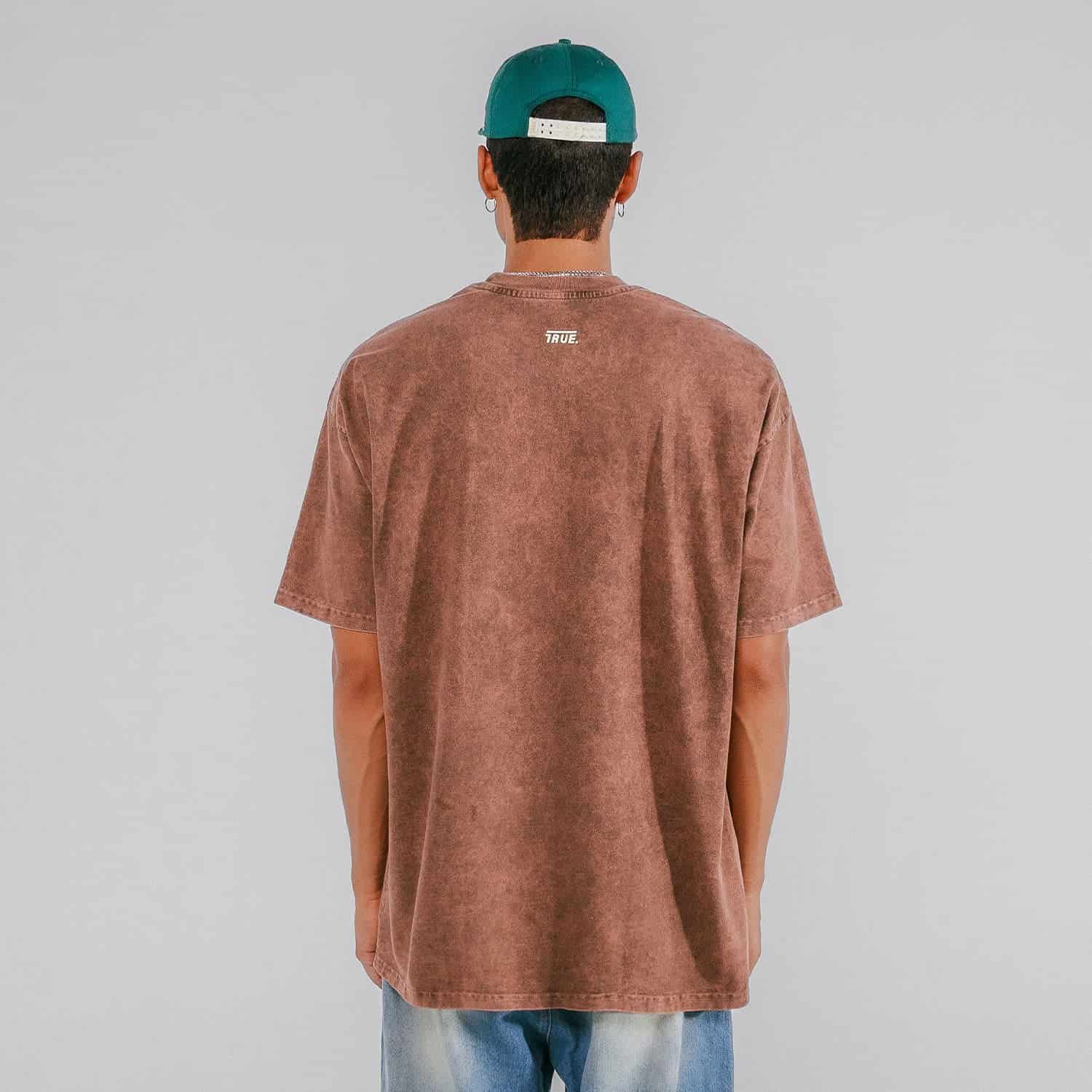 Oversized Washed T- Shirt - Brown - miniatura 3