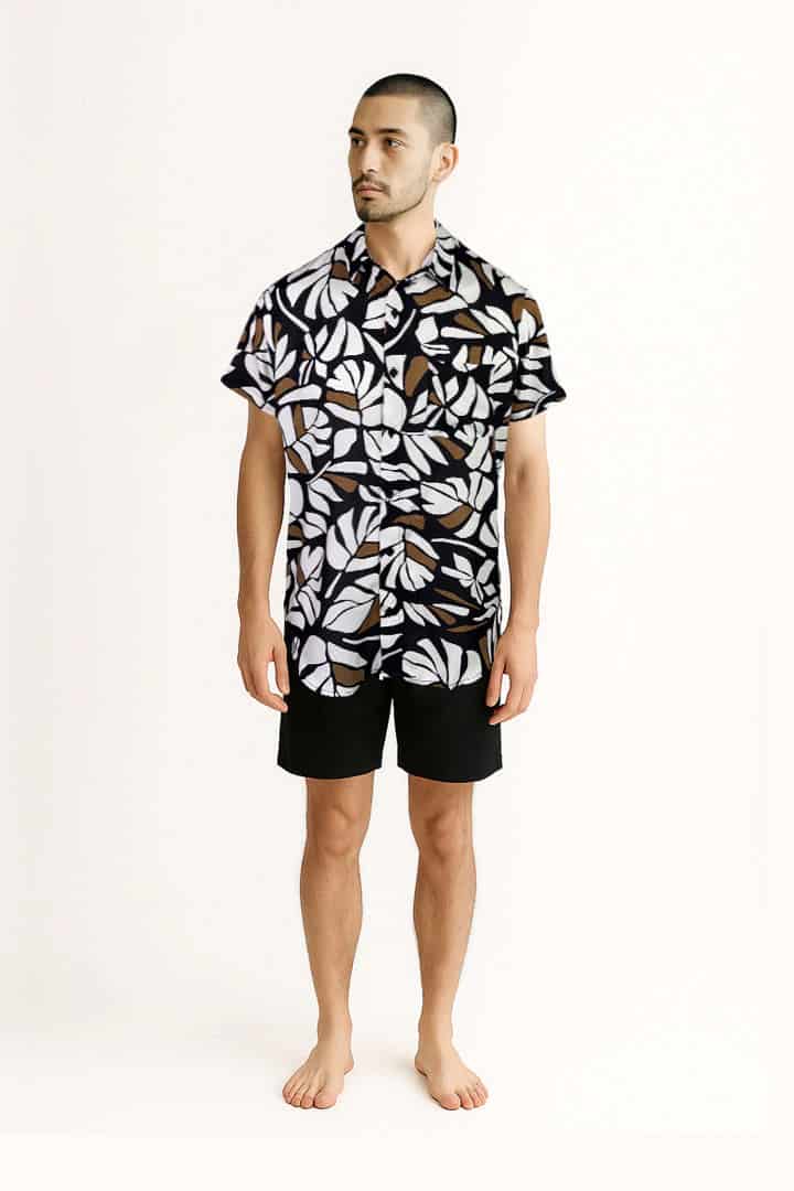 Camisa negra hojas - miniatura 1