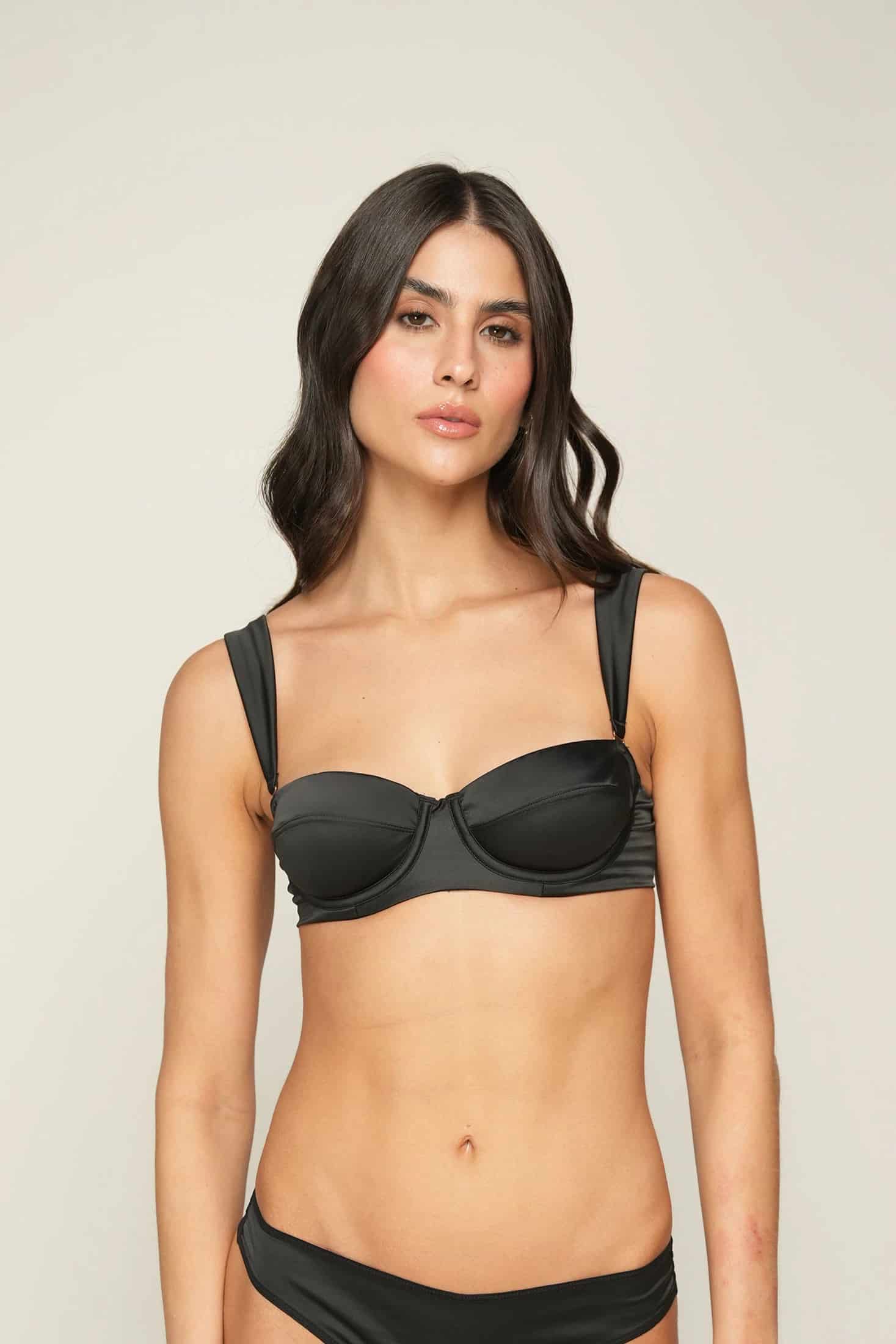 STRAPLESS CON ARO ELLIPSE SUAVIDAD NEGRO - miniatura 1