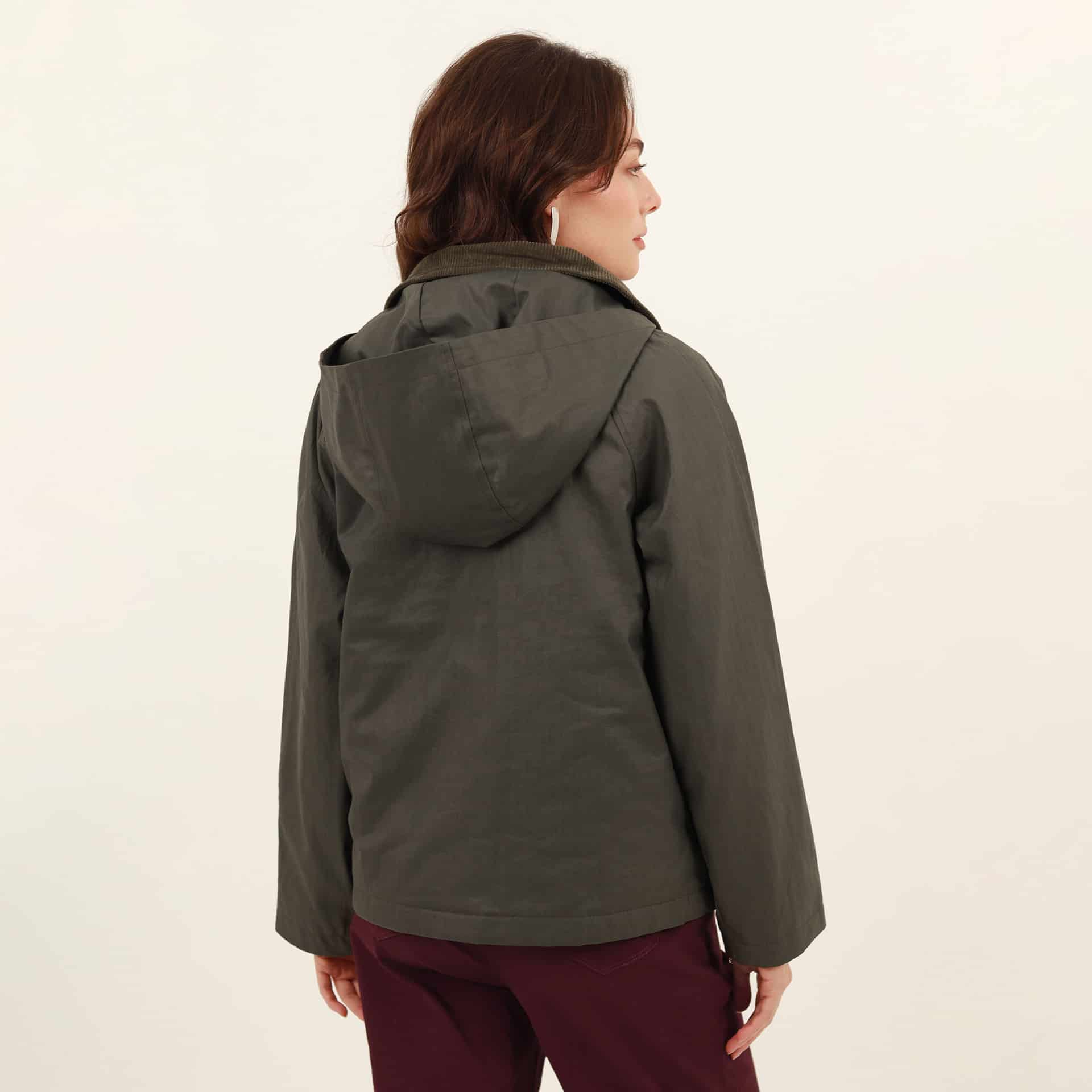 Chaqueta cazadora cuello solapa con capucha - miniatura 7