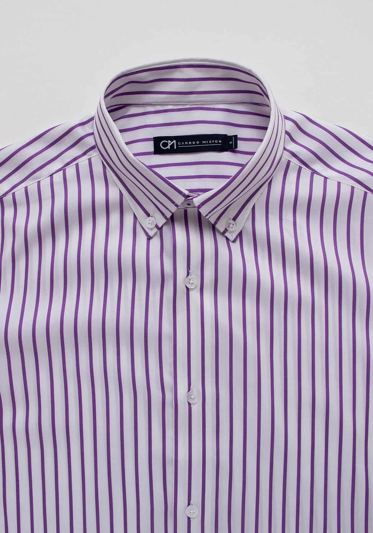 Camisa Sarga Raya Algodón Lila - miniatura 2