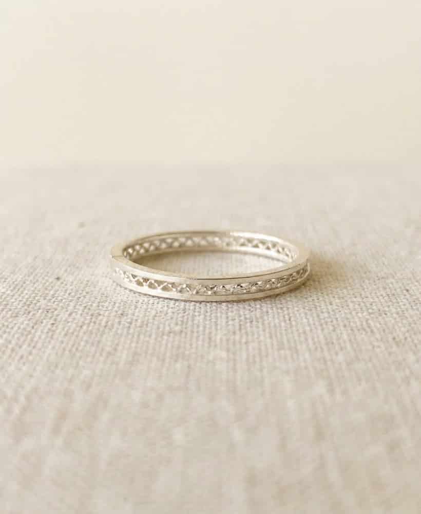 Anillo Cintillo Tejido en Plata ley 950 Filigrana - miniatura 1