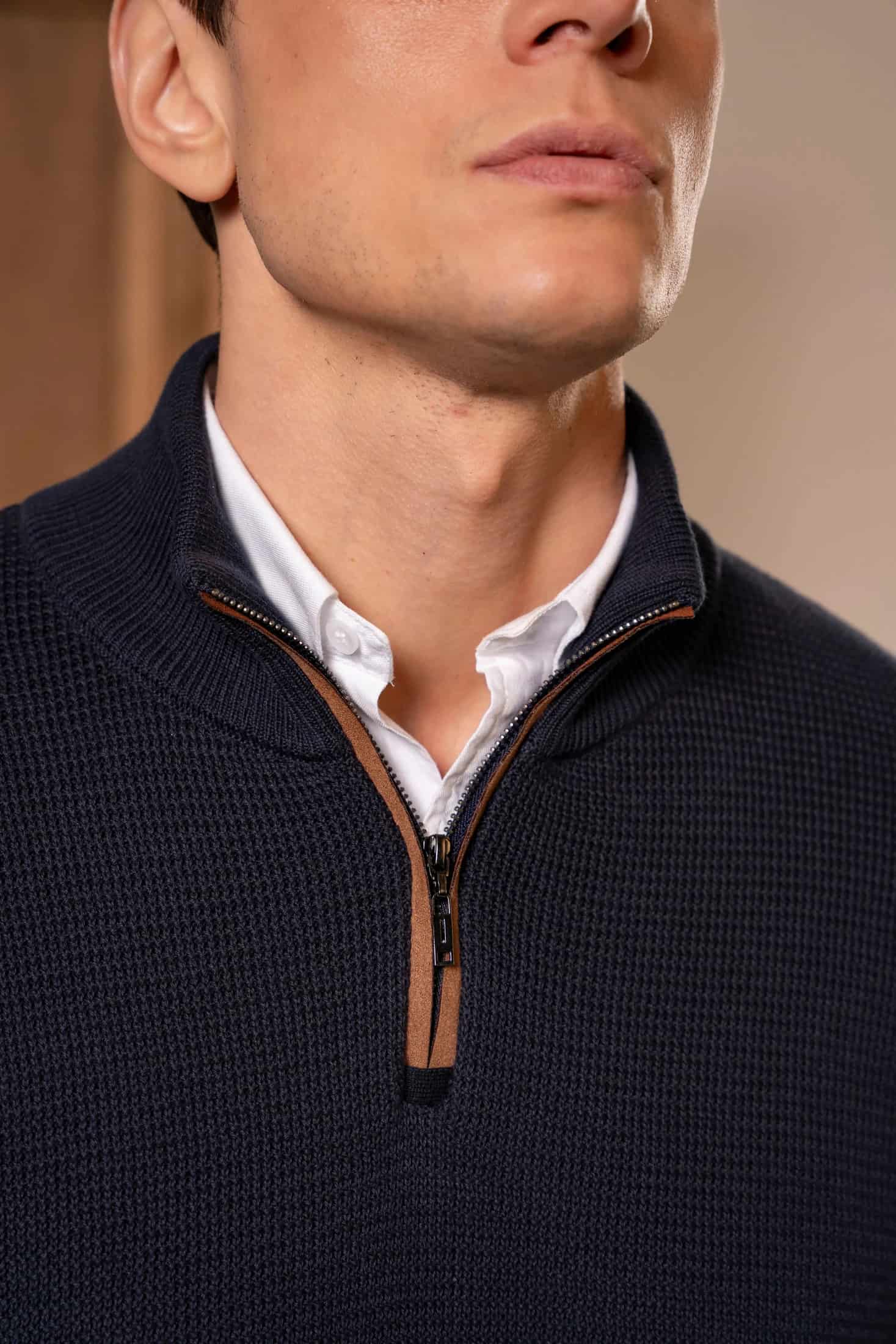 Suéter Halfzip Brienno Hombre Azul Oscuro - miniatura 2