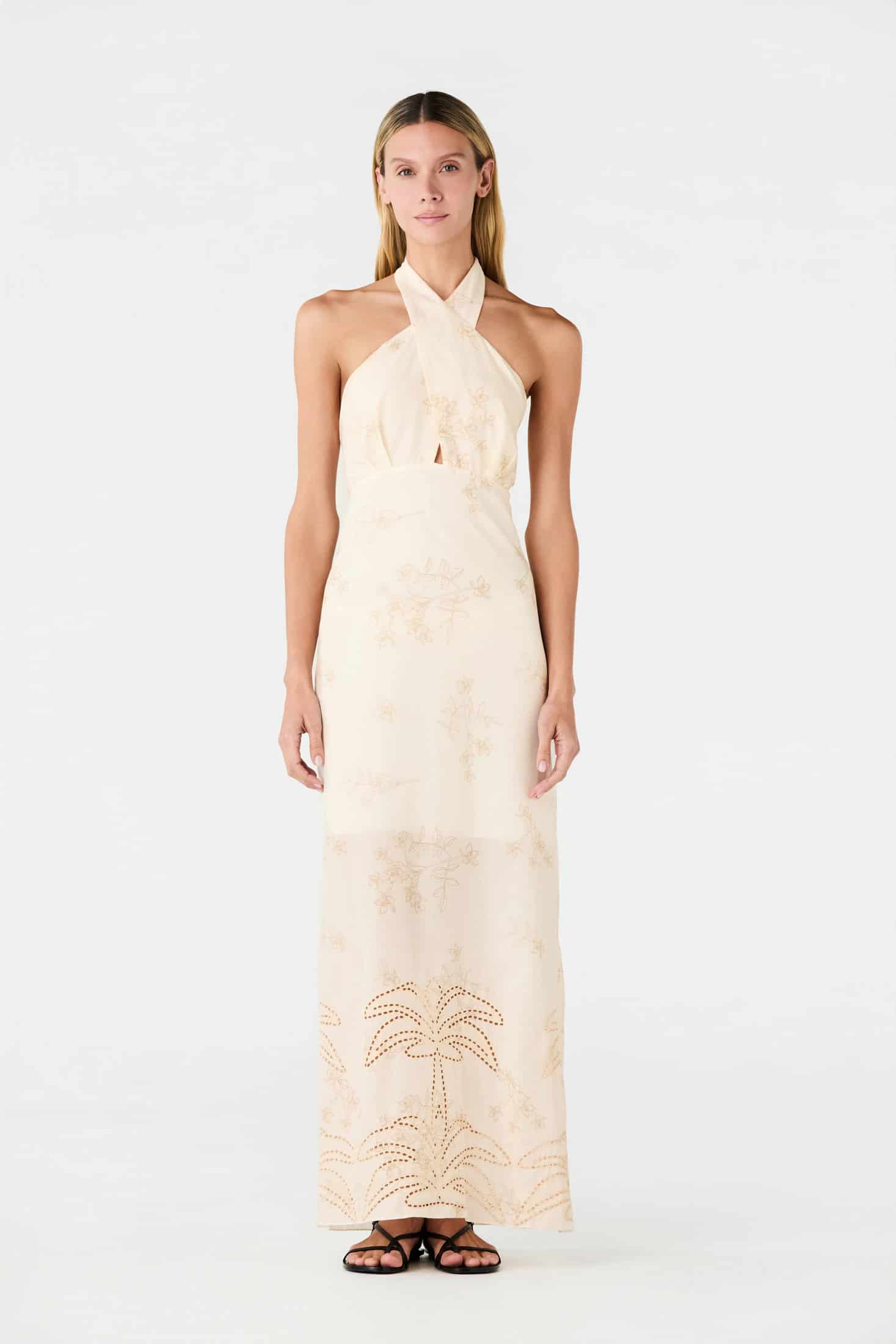 Costa del Sol Cotton Eyelet Midi Dress / Ivory Guayacanes - miniatura 2