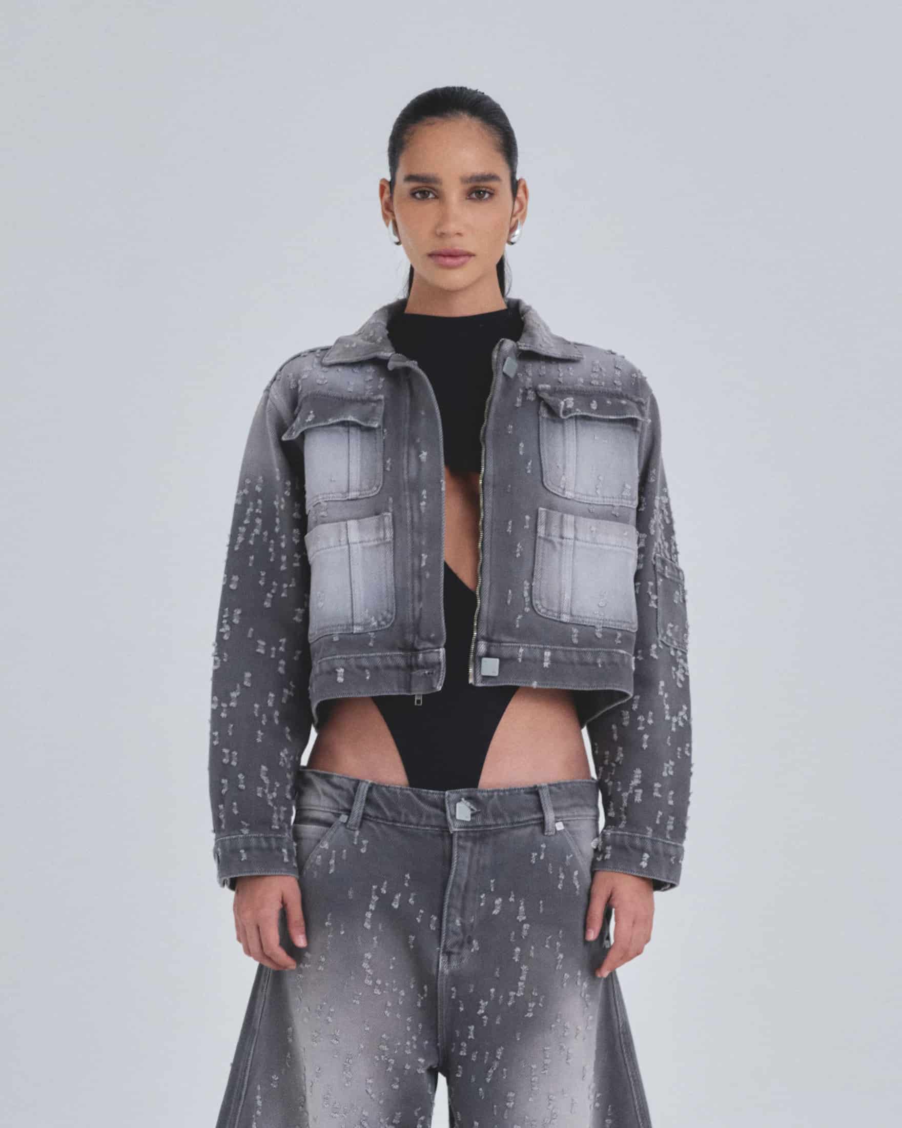 W Holy State UNDRGLD Ripped Jacket Washed Gray - miniatura 2